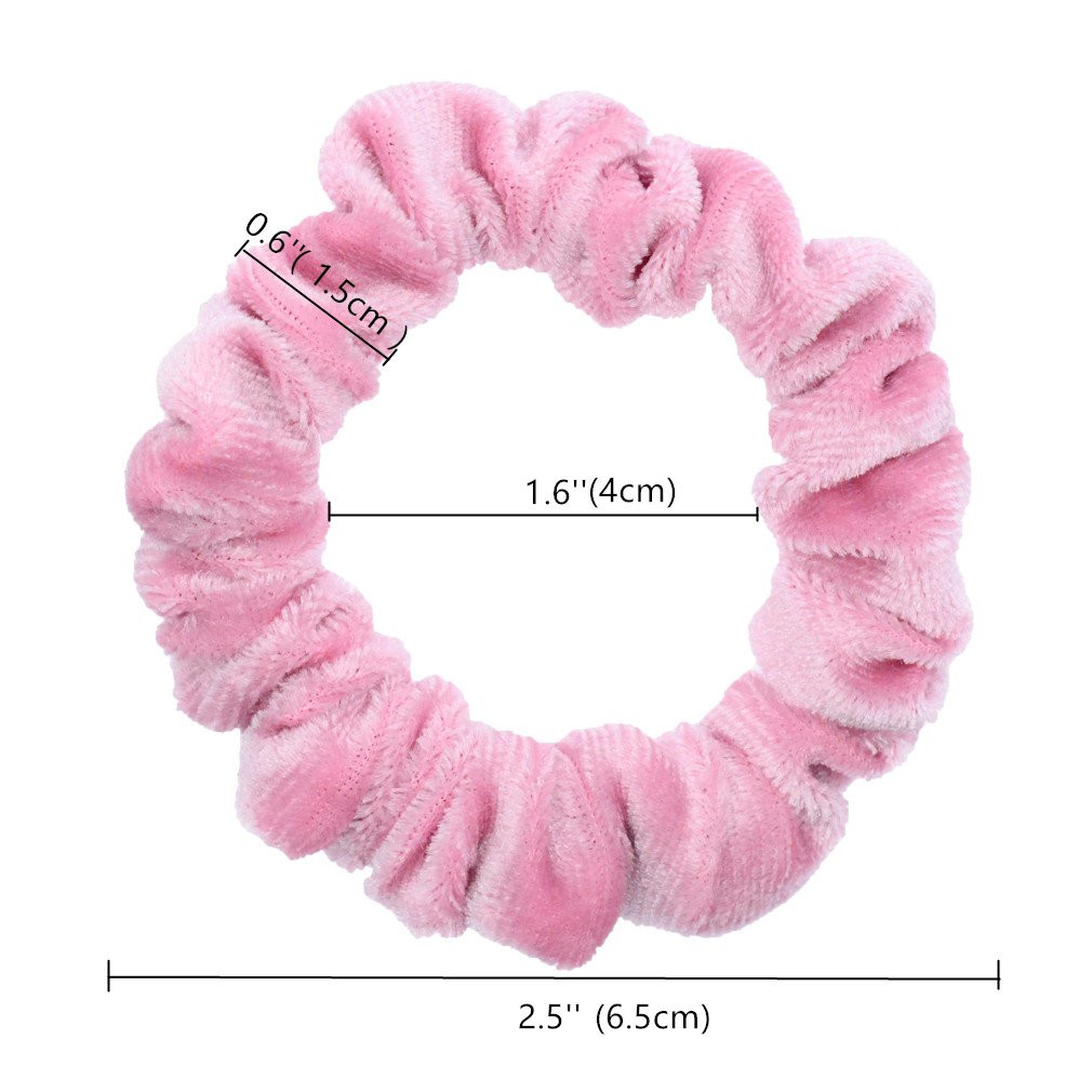 (10 Pack) Assorted Color Small Velvet Scrunchies For Thin Hair Women