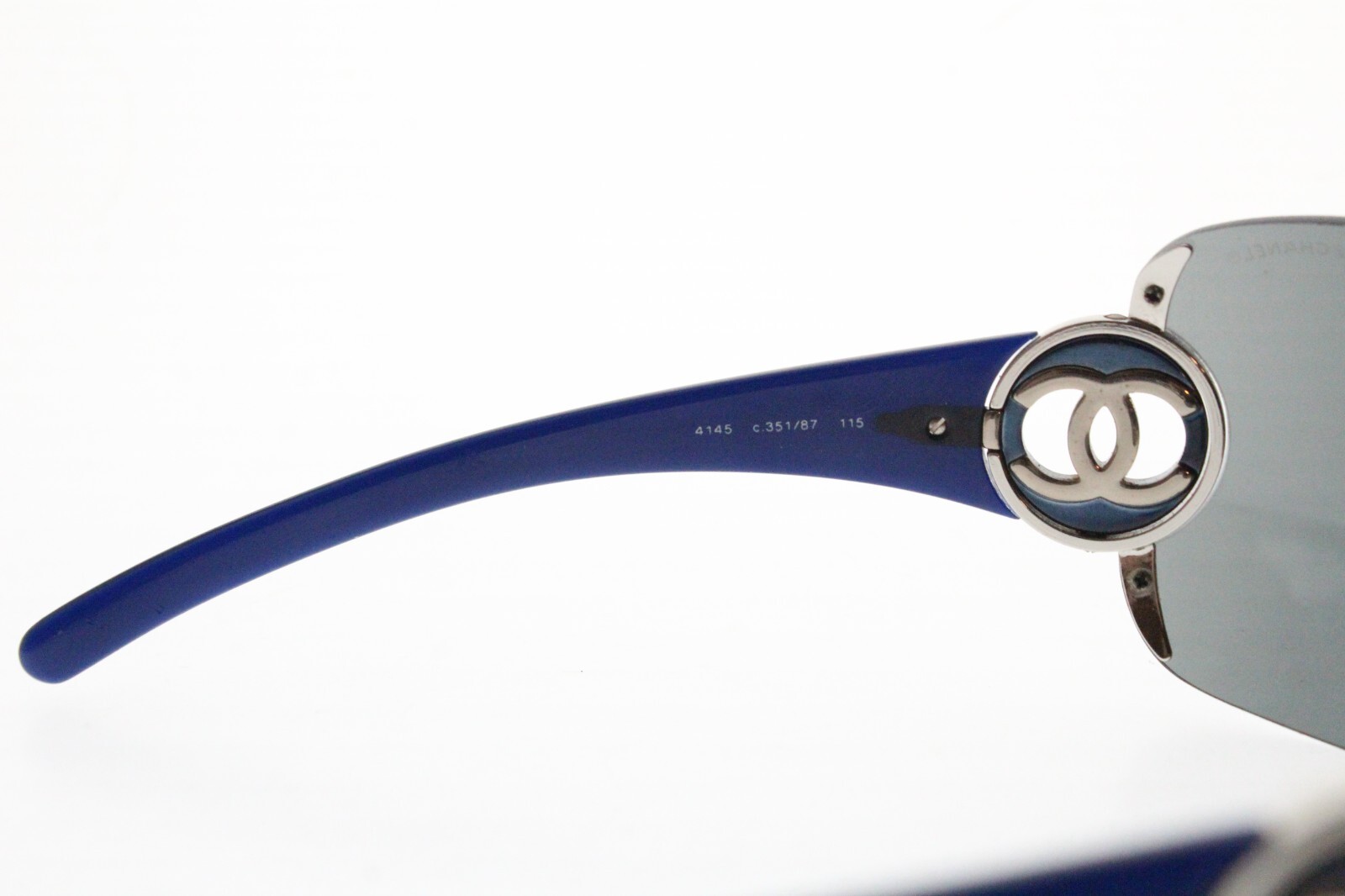 CHANEL Sunglasses AUTHENTIC Mask 4145 c. 351/87 Blue Silver 115 mm Italy