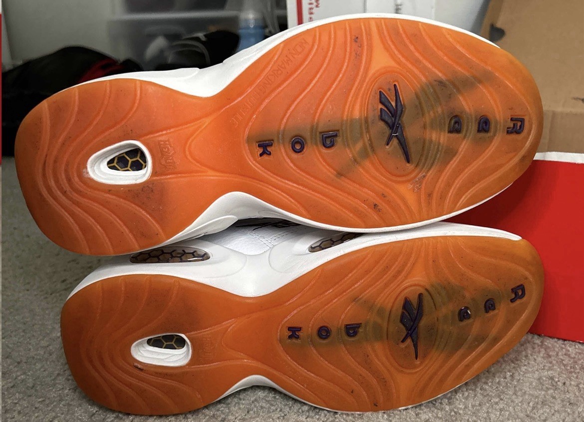Reebok Question Mid ‘Yellow Toe’ Sz 6M/7.5W Good Condition