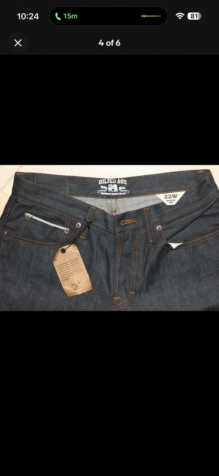 Gilded Age Baxten Raw Selvedge Men’s Slim Straight Jeans MADE IN USA $269 NEW 32