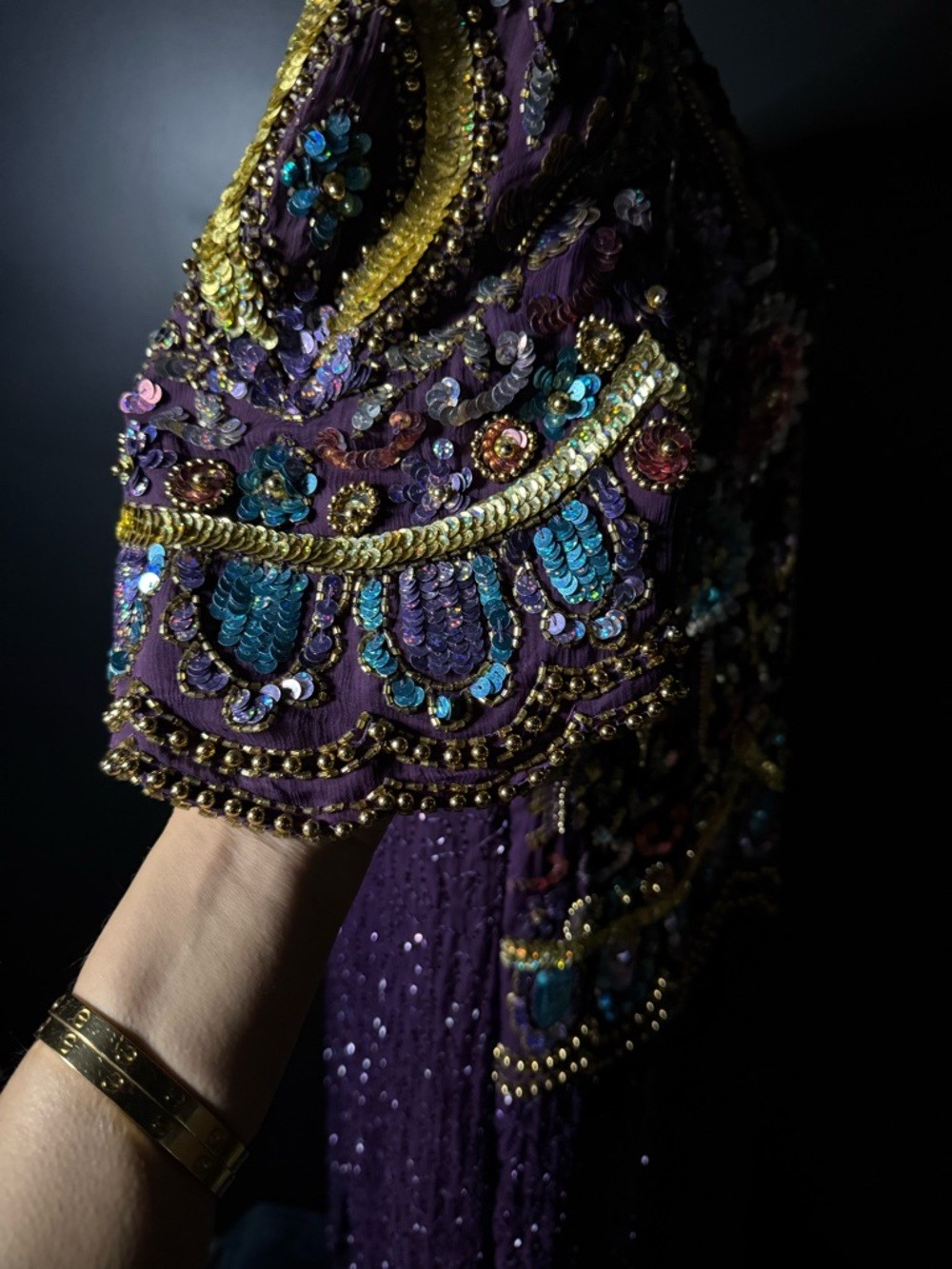 Silk Embellished Caftan Midi Dress Statement