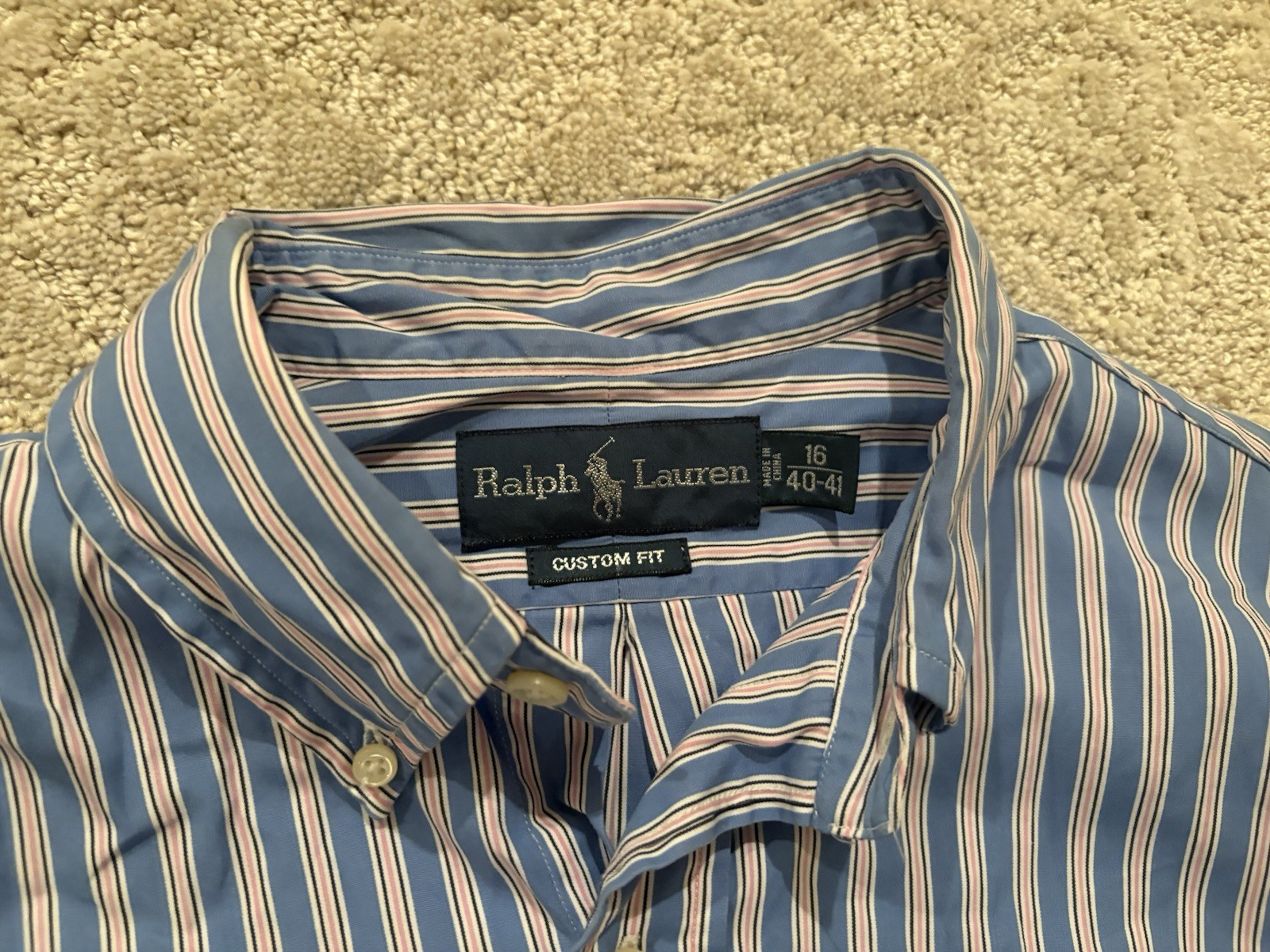 Ralph Lauren Polo Long Sleeve Shirts Classic Fit Men’s Size 16 40 – 41 Lot of 2
