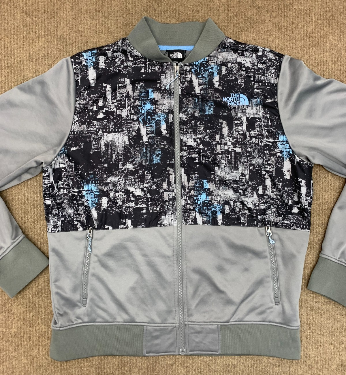 The North Face Jacket Mens L Urban Digi Camo Fleece Track Zip-Up Windbreaker
