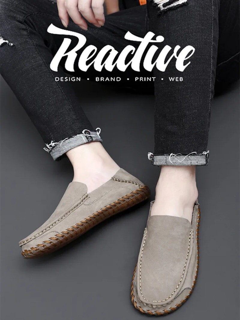 Handmade Men’s Casual Shoes Leather Loafers Moccasins Breathable Driving Shoes