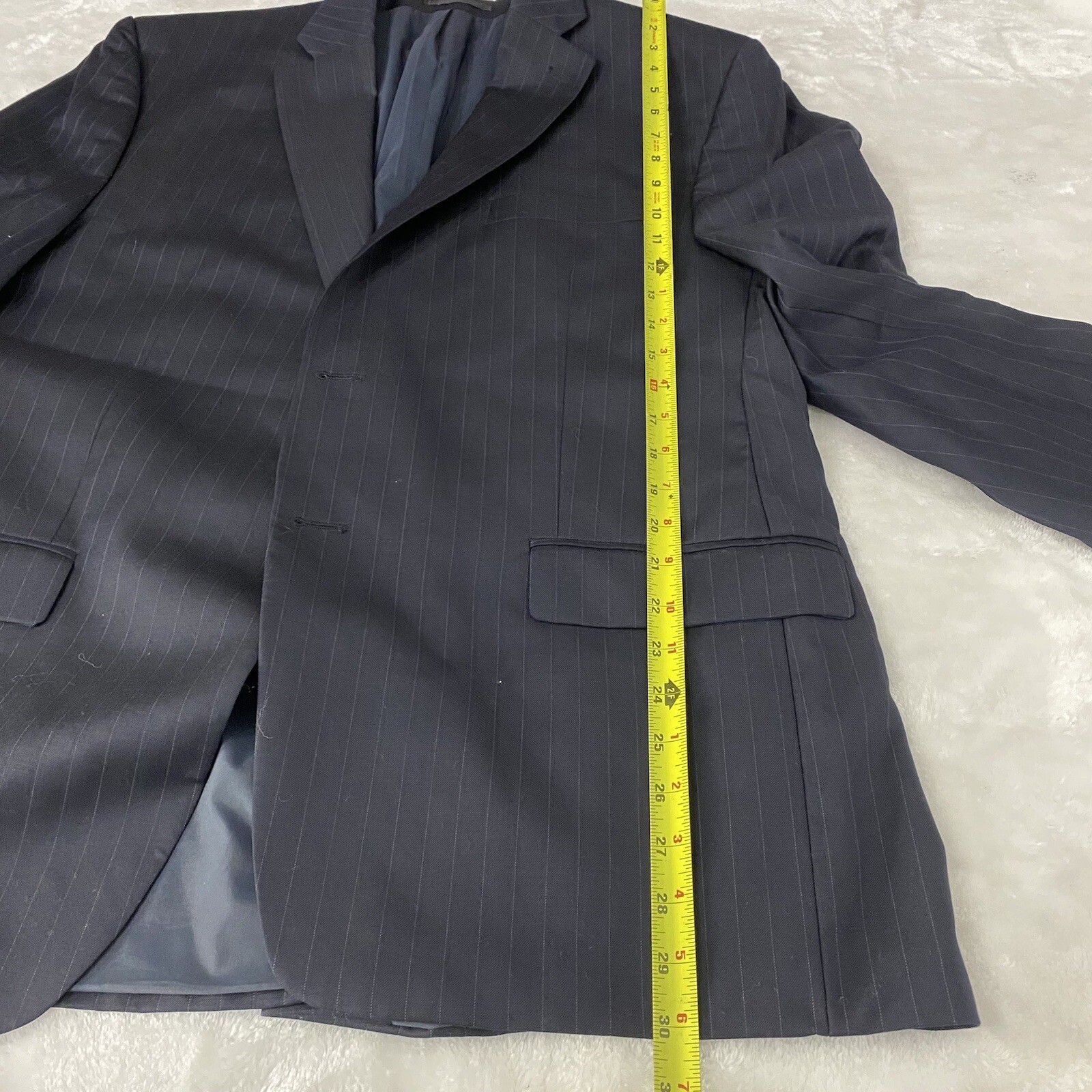 Lauren Ralph Lauren Wool Blue Stripped Blazer Mens Size 46R Formal Basic Jacket