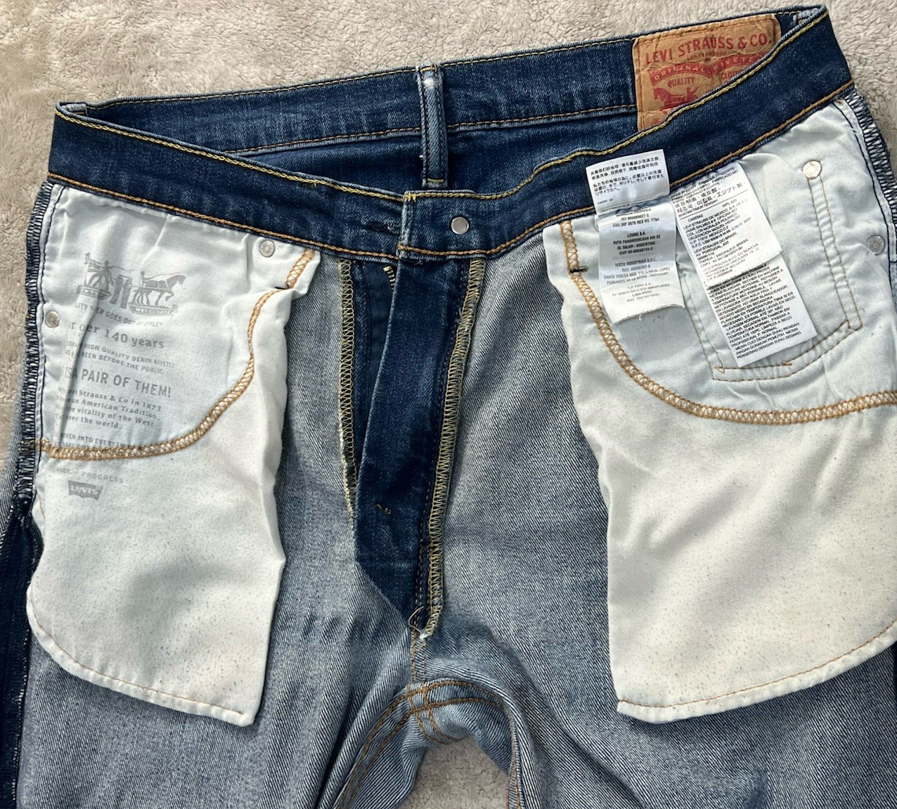 Levi’s 519 Men’s Size W36/ L32 US High Rise Straight Leg Skinny Jeans Blue