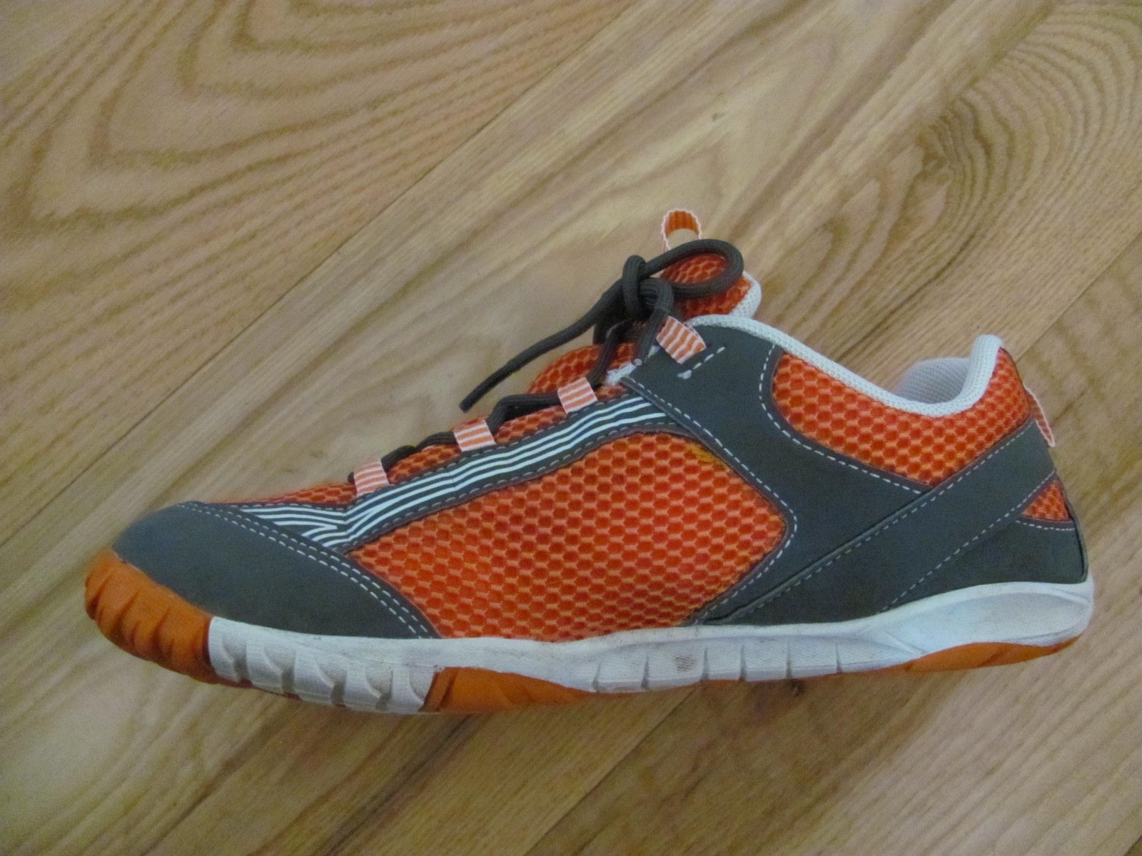 Merrell Orange Flux Glove Minimalist Shoes Synthetic Mesh Upper Lace Up Kids 6