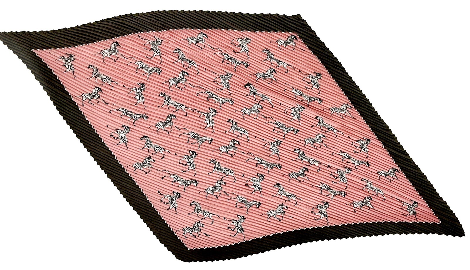Pleated Scarf 27”X27” Cute Zebra Pattern For Any Season
