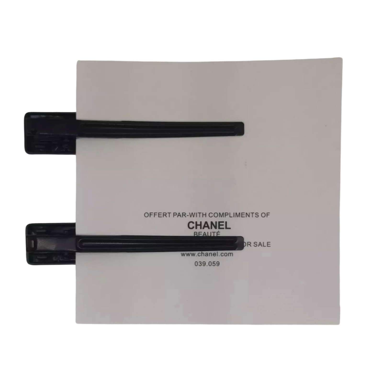 Chanel Beauty Hair Clip Gift Set (2 Pcs) – New with Box, Rare, Black/Silver