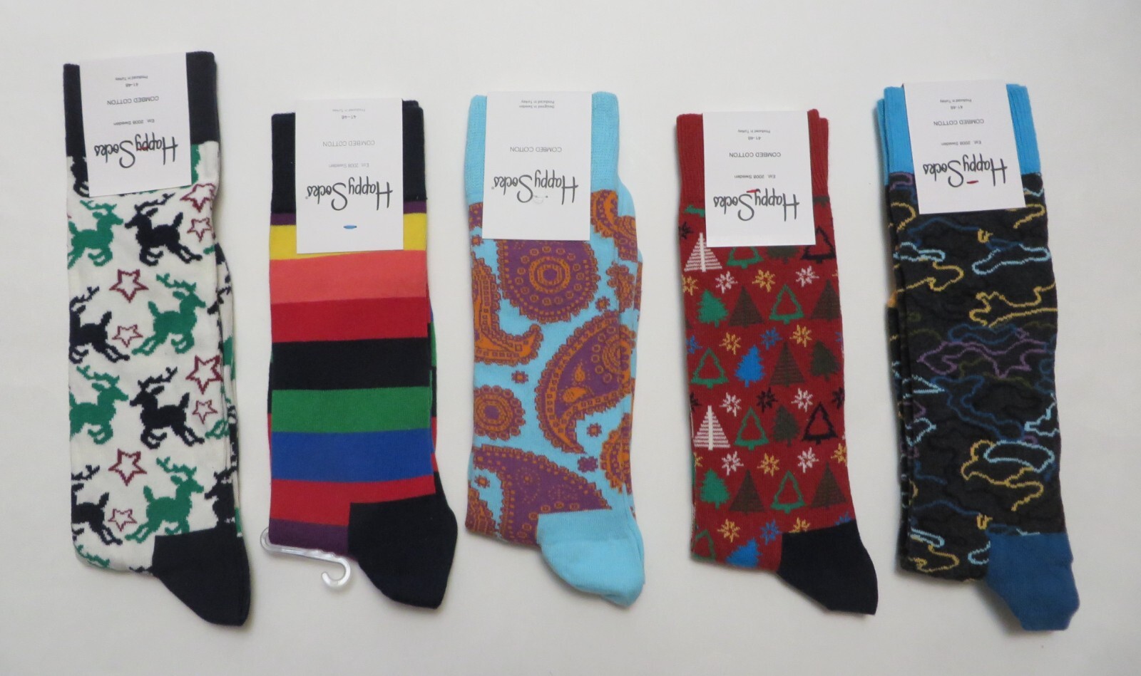 Happy Socks Men’s Classic Crew Sock, Shoe Size 10 – 13 Combed Cotton 1 Pack Long