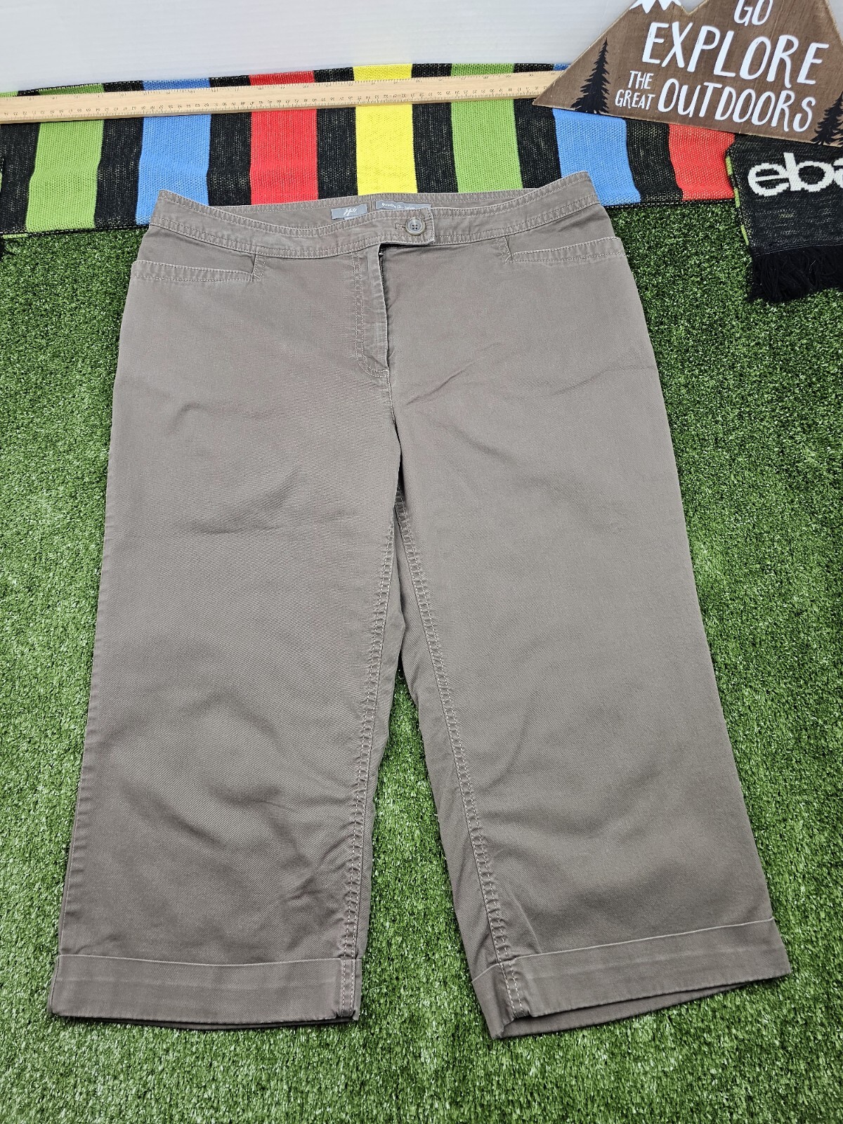 J Jill Below Waist Knee Length Pants Cropped Size 16 Color Brown Stretch
