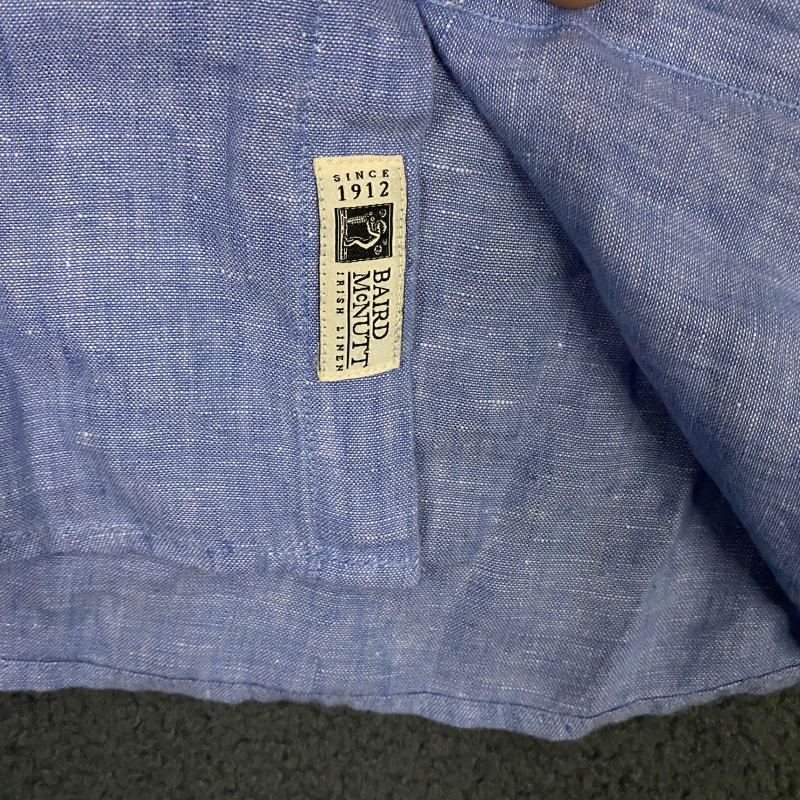 J.CREW Baird McNutt Irish Linen Shirt Mens Large Slim Fit Light Blue Button Up