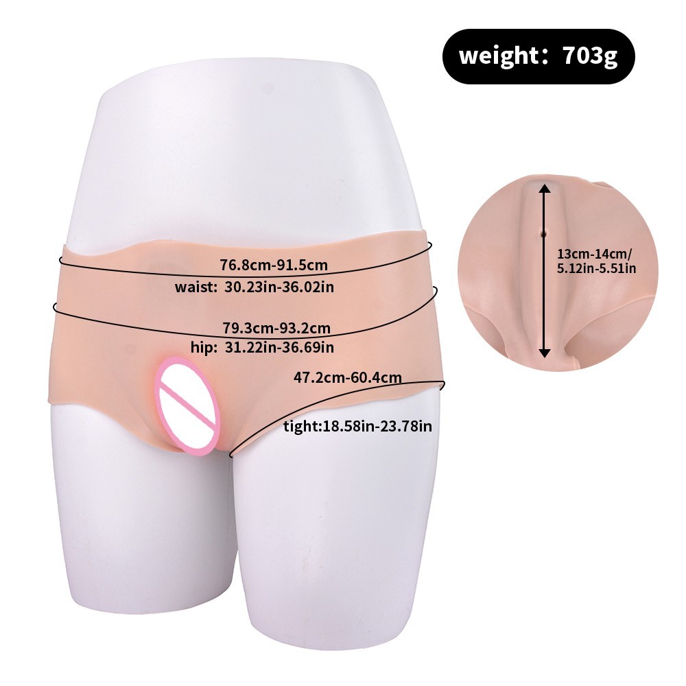 FAAK Silicone Fake Vagina Pant Hip Enhancer Transgender Panties For Crossdresser
