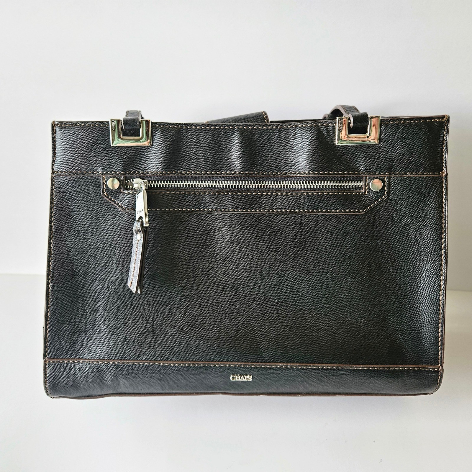Chaps Shoulder Bag Purse – Black 13in – RN #41381 – Faux Leather – EXCELLENT