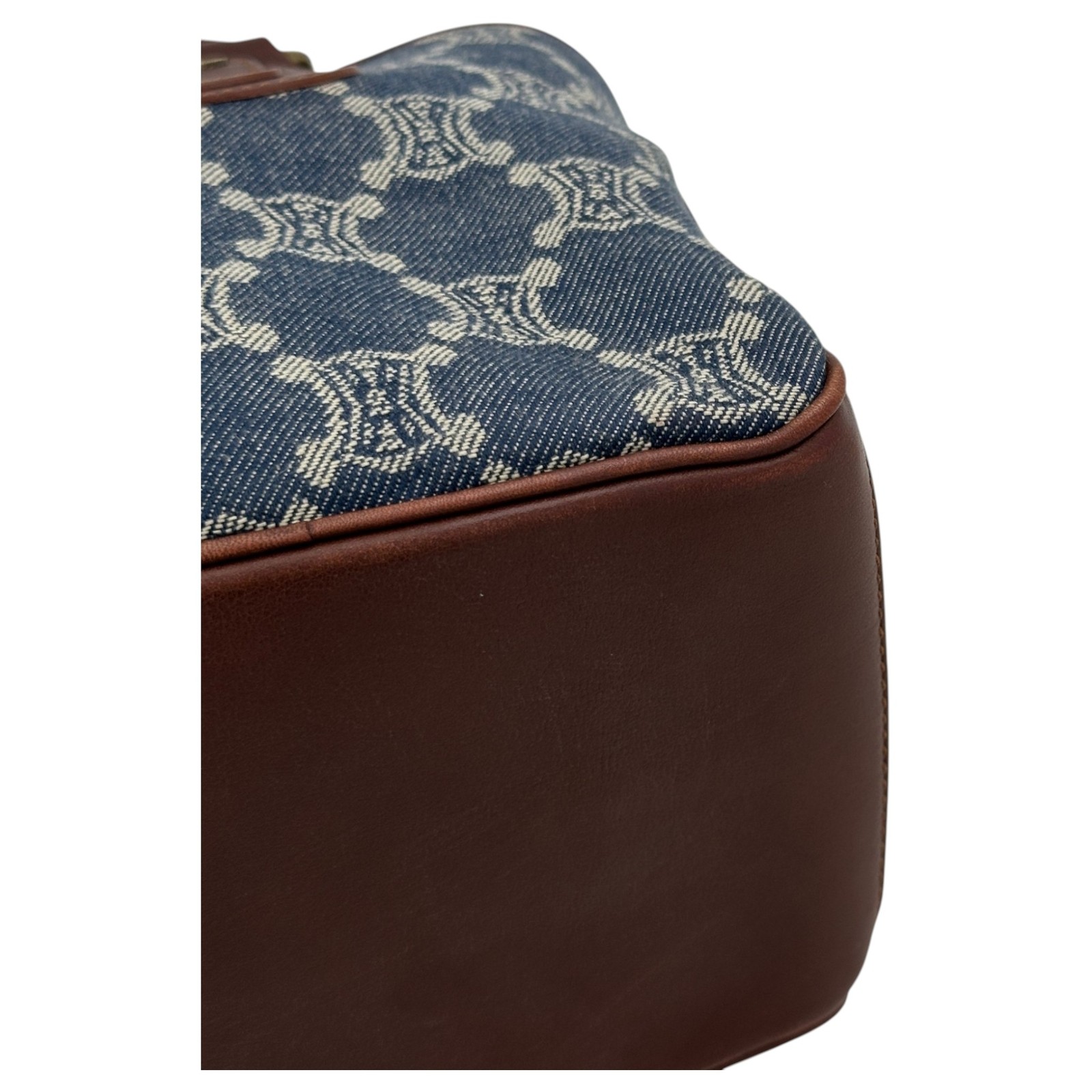 Auth CELINE Boogie Bag Paris Macadam Denim Jacquard Tote Bag ce4450cc