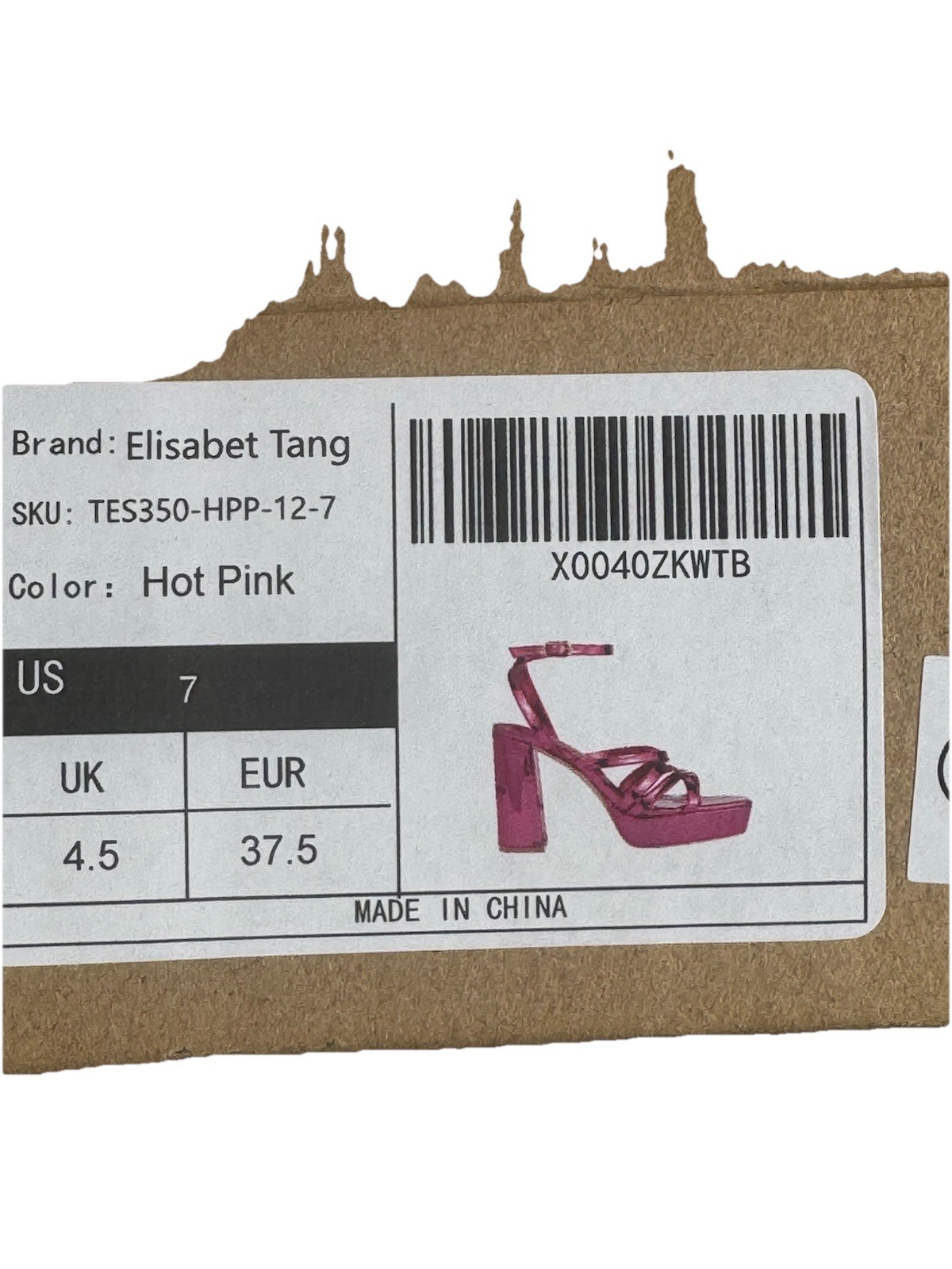 Elisabet Tang Chunky Platform High Heels Sandals for Women Size 7 4.7 inch