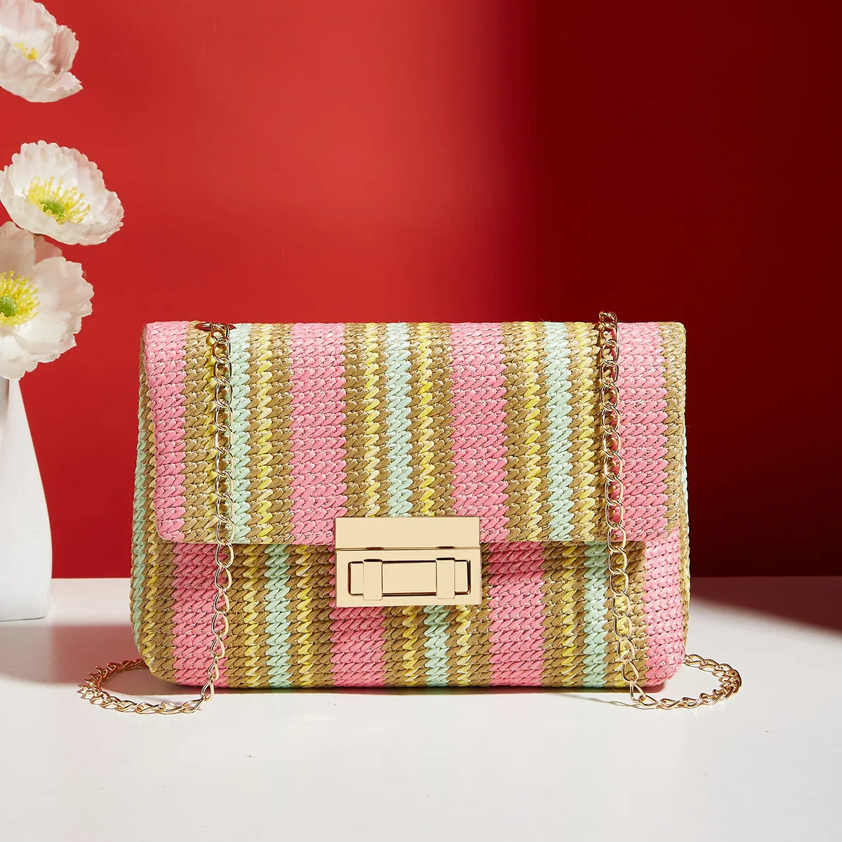Crossbody Bag for Women Chain Strap Banquet Stylish Accessory Shoulder Bag for D