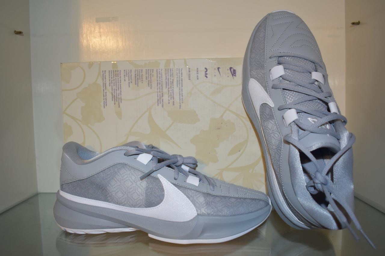 Nike Zoom Freak 5 Team Basketball Shoes DZ2946 002 Men 8/Women 9.5 Gray NIB