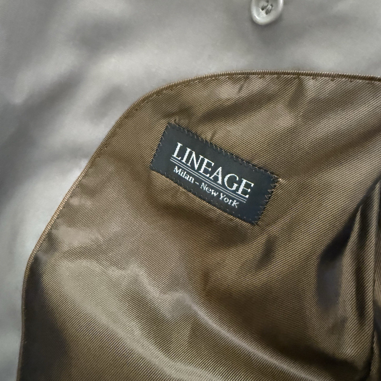 Lineage Milan New York 3 Button Beige Jacket Mens Superior 150’s Business