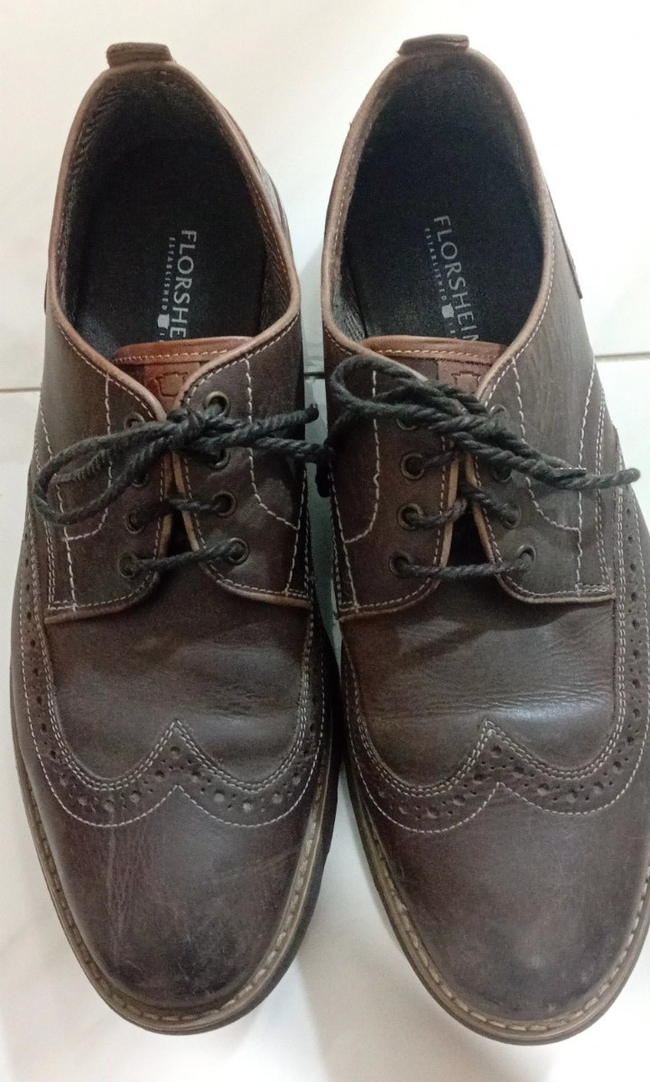 Florsheim Mens Brown Leather Brogue Oxford Dress Shoes US 11.5 D Lace Up