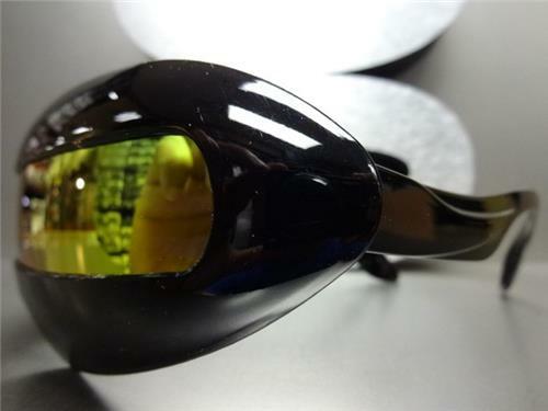 SPACE ROBOT PARTY RAVE COSTUME DJ CYCLOPS FUTURISTIC SHIELD SUN GLASSES Black