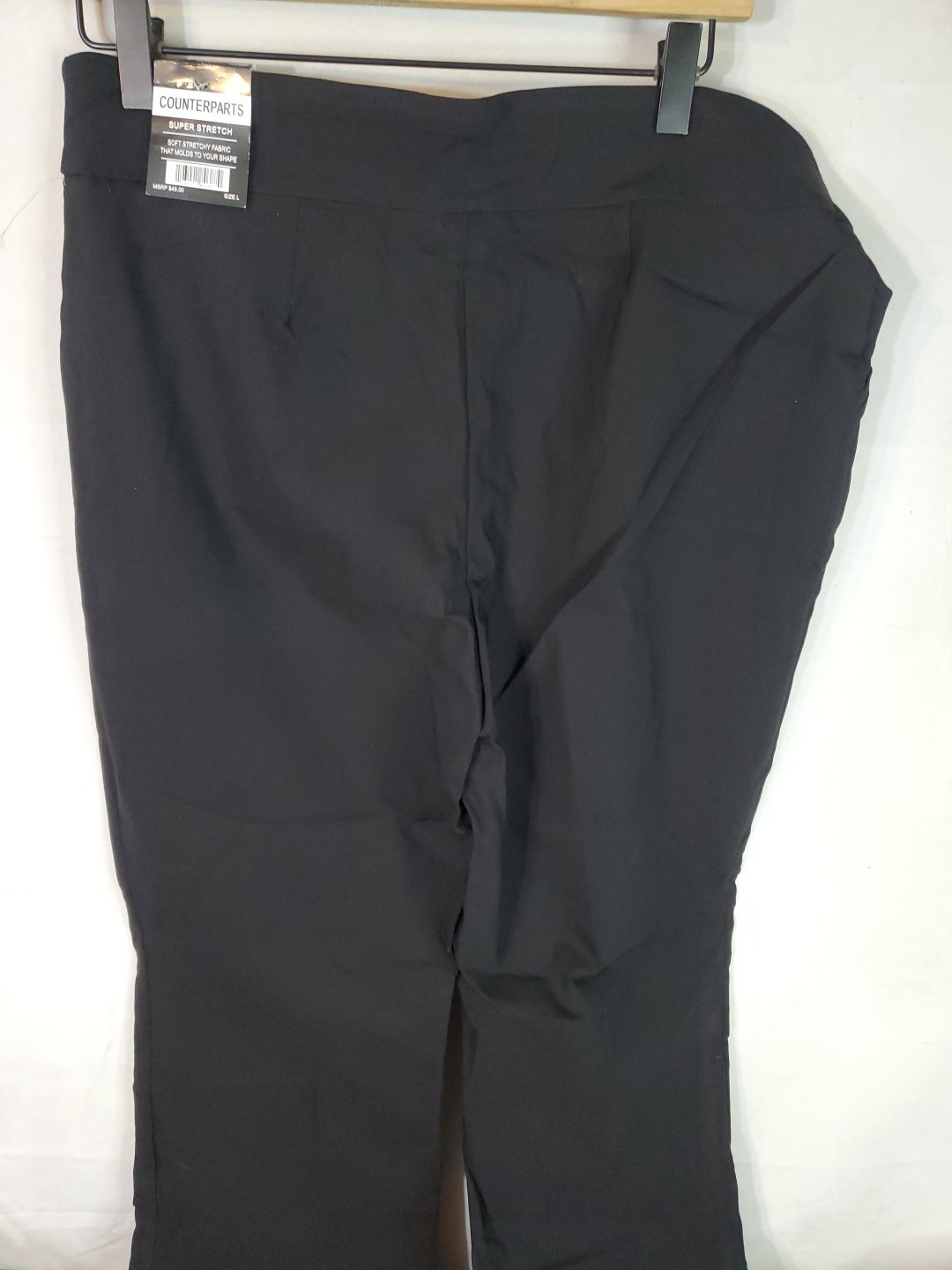 Counterparts Women’s Super Stretch Slim Leg Pants Size Large Pull-On – Black