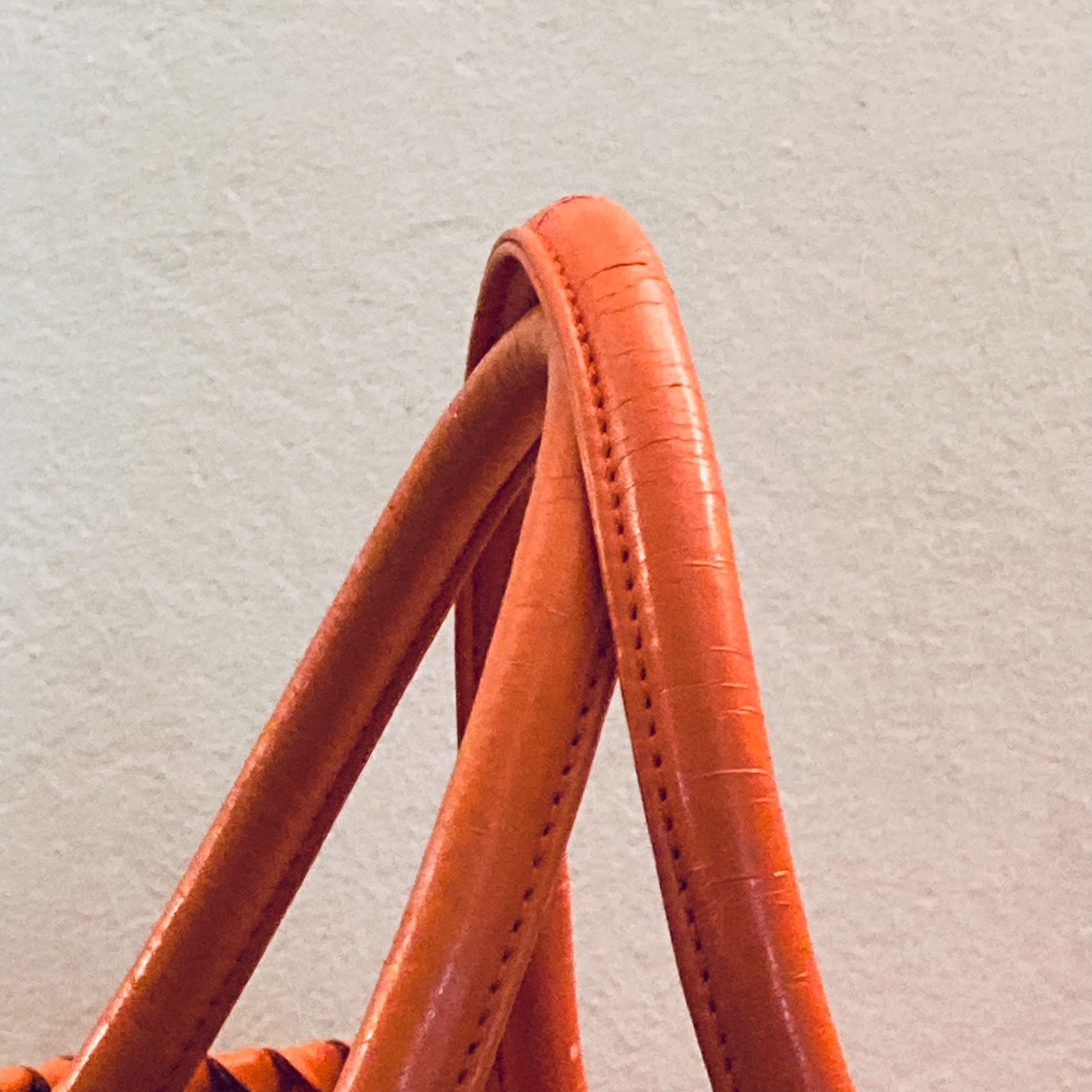 Woven Nappa Leather Tote Bag 21″ Intrecciato Shopper Lambskin Orange Large