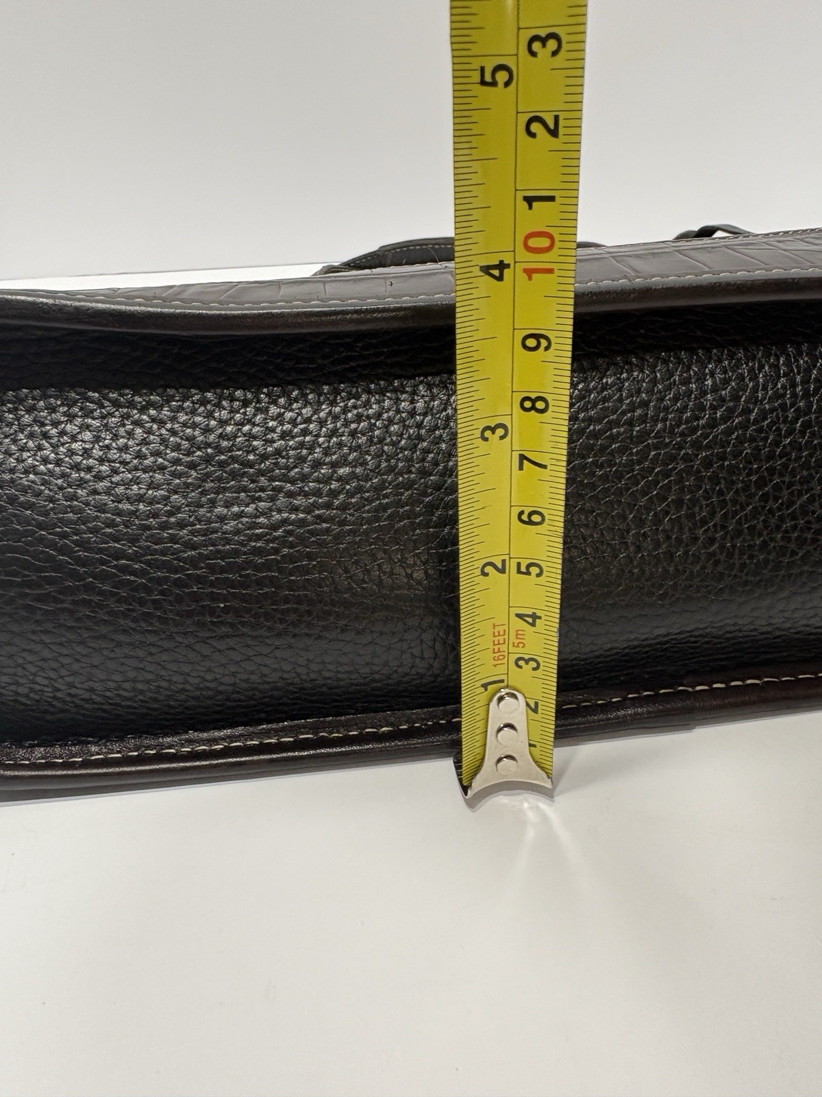 Vintage Brighton Satchel Black Pebbled Leather – Crocodile Embossed Trim