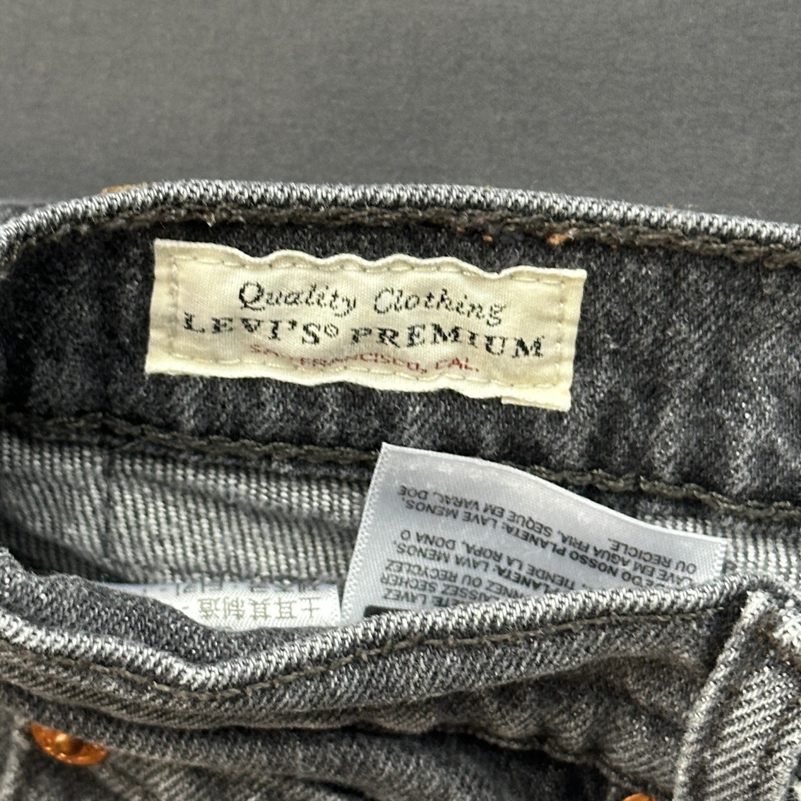 Levis Ribcage Ankle Jeans Womens 26 Gray Denim Cotton Straight Leg Frayed Hem
