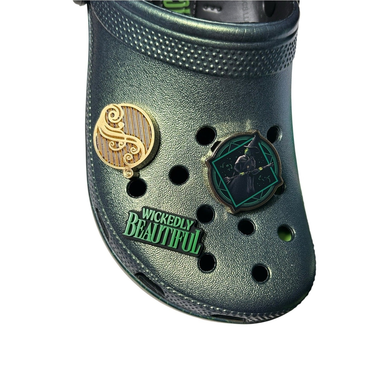 NWT Limited Edition Wicked x Crocs Classic Glow in the Dark Clog ‘Elphaba’ M5/W7