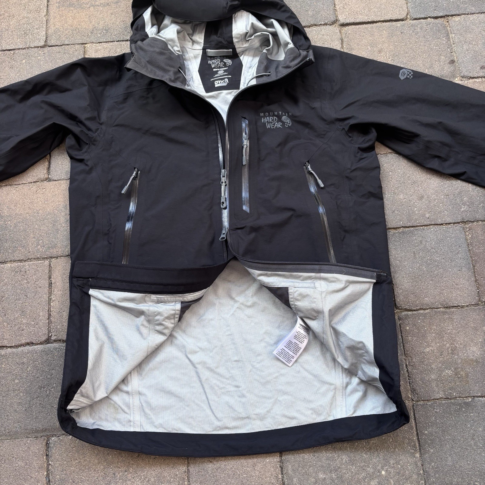 Mountain Hardwear Dry.Q Elite Rain Shell Jacket Men’s S Black Waterproof Hooded