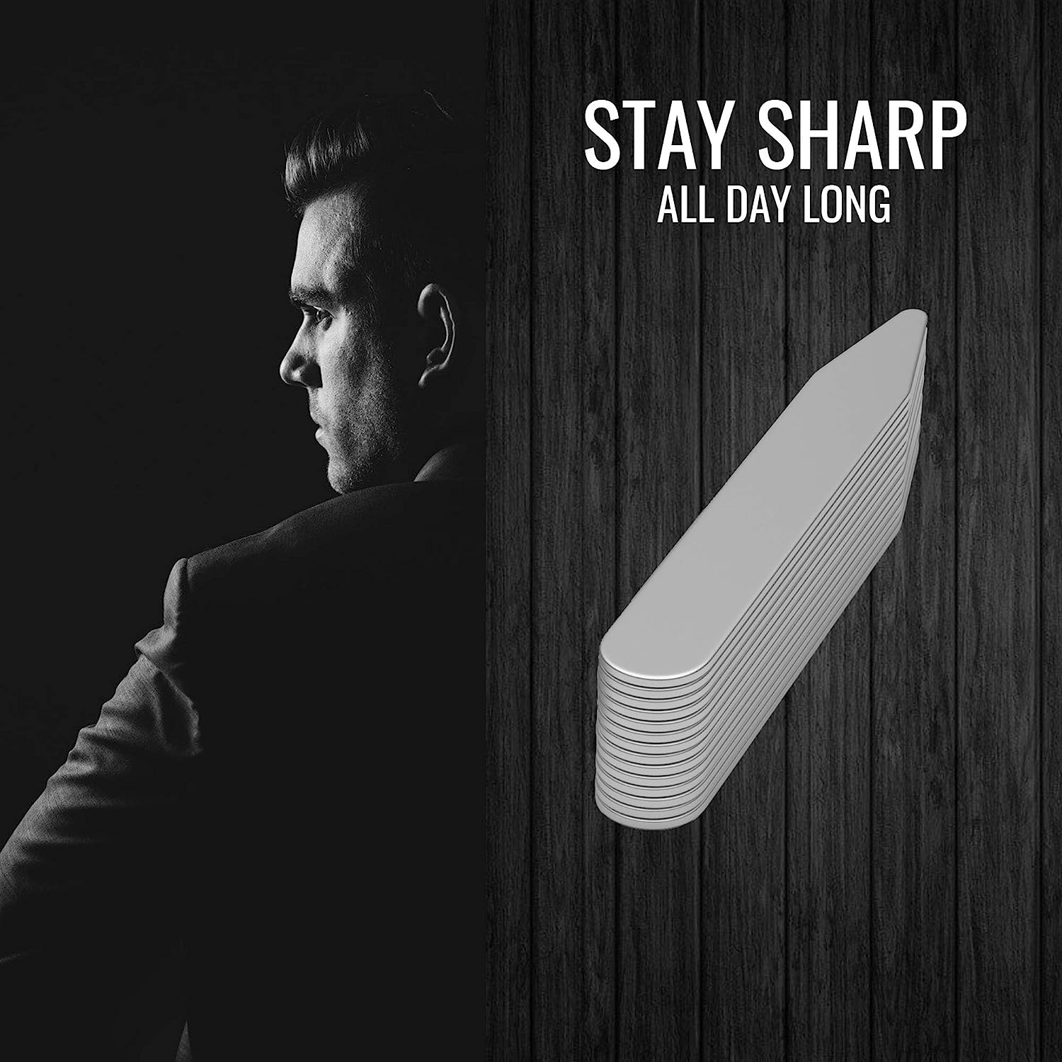 Metal Collar Stays for Men – 40-Piece Set in 4 Sizes for Dress Shirts by