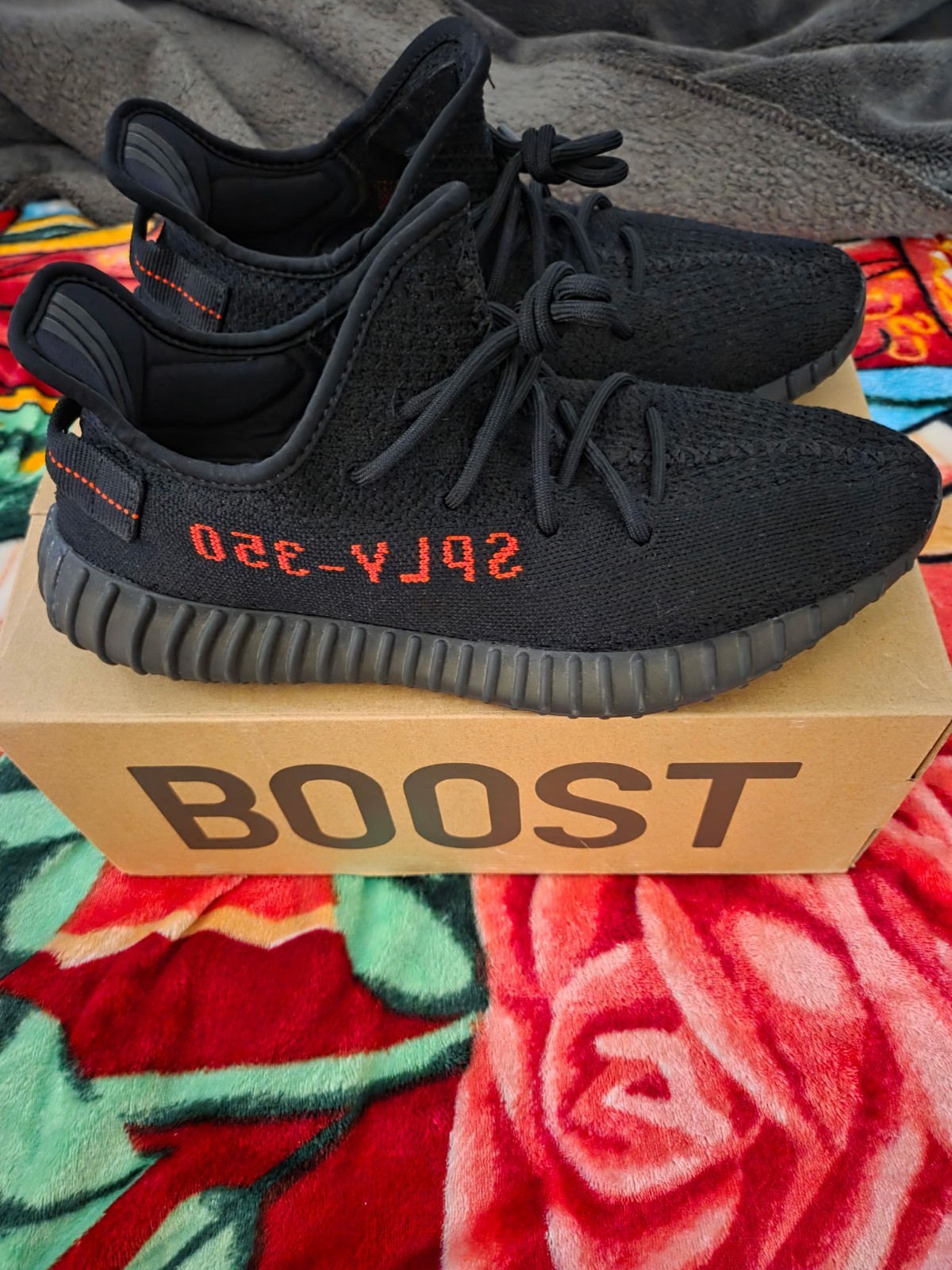 adidas Yeezy Boost 350 V2 Bred Black/Red Low Top Sneakers CP9652 2017