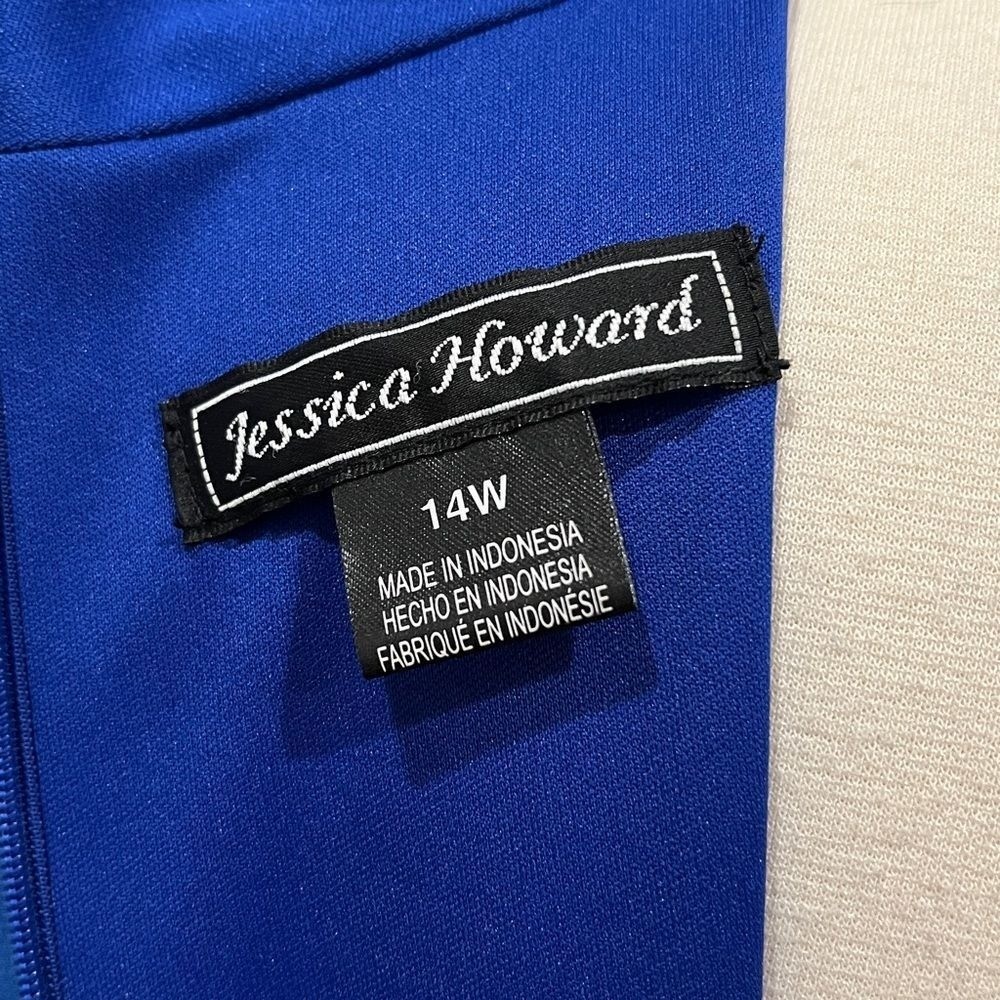 New! Jessica Howard Blue V-Neck Sleeveless Maxi Dress Size 14W NWT