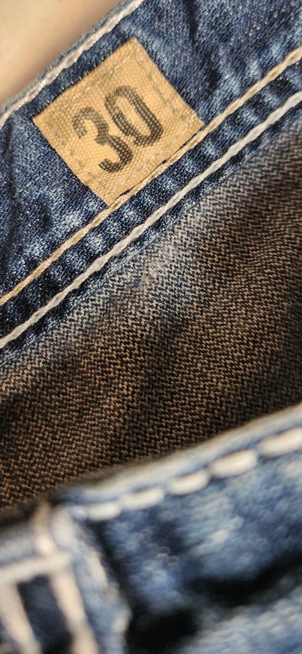BKE Aiden Bootcut Jeans 30×31 Light Wash Thick Stitch Flap Pockets Denim Buckle