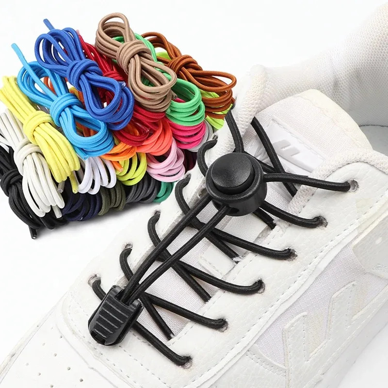 No Tie Elastic Shoelaces Spring Button Up Laces for Sneakers Classic Shoe Access