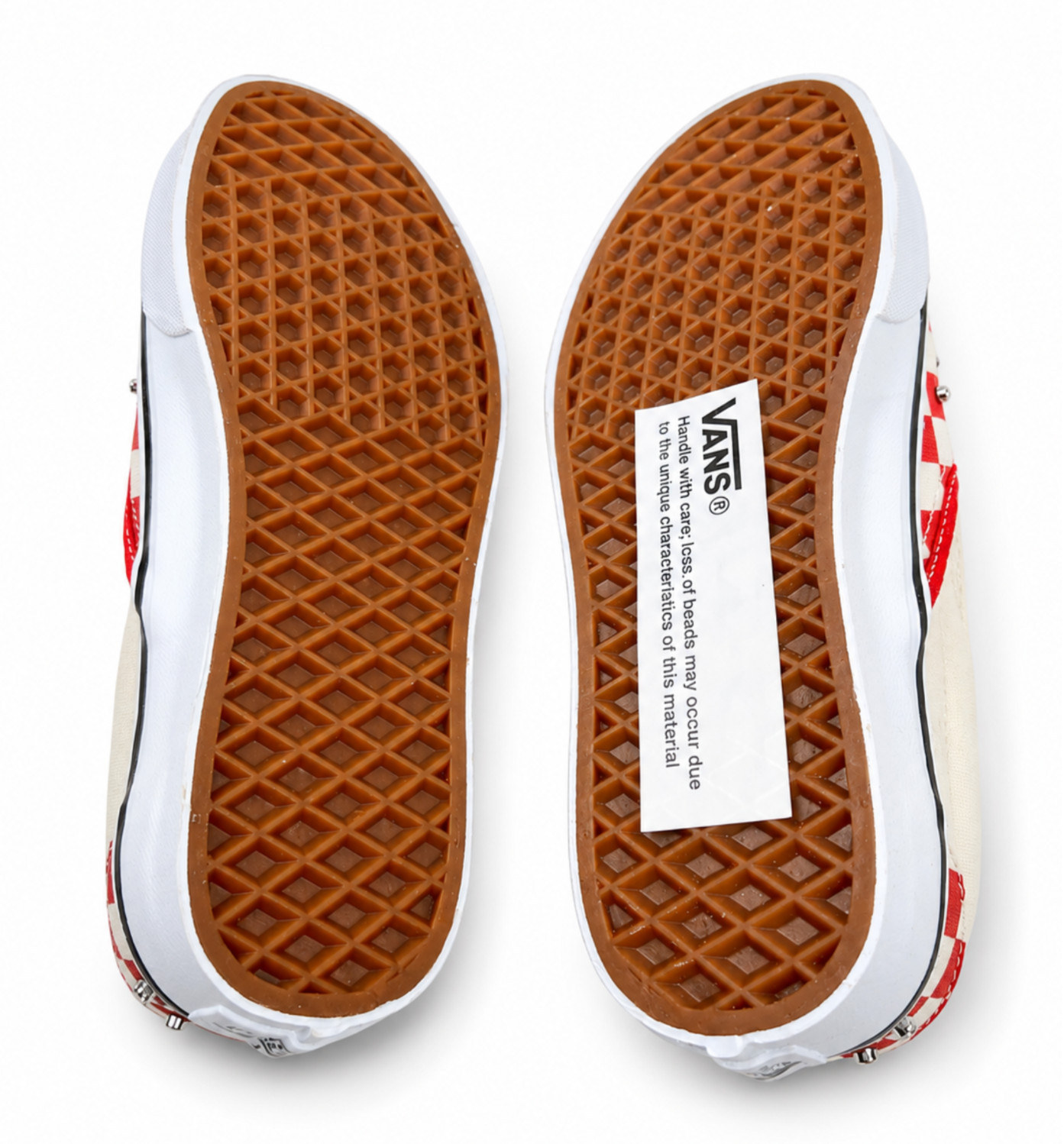 Vans Classic Slip-On Checkerboard Rhinestone Red Beige Canvas Women’s 6.5 NIB