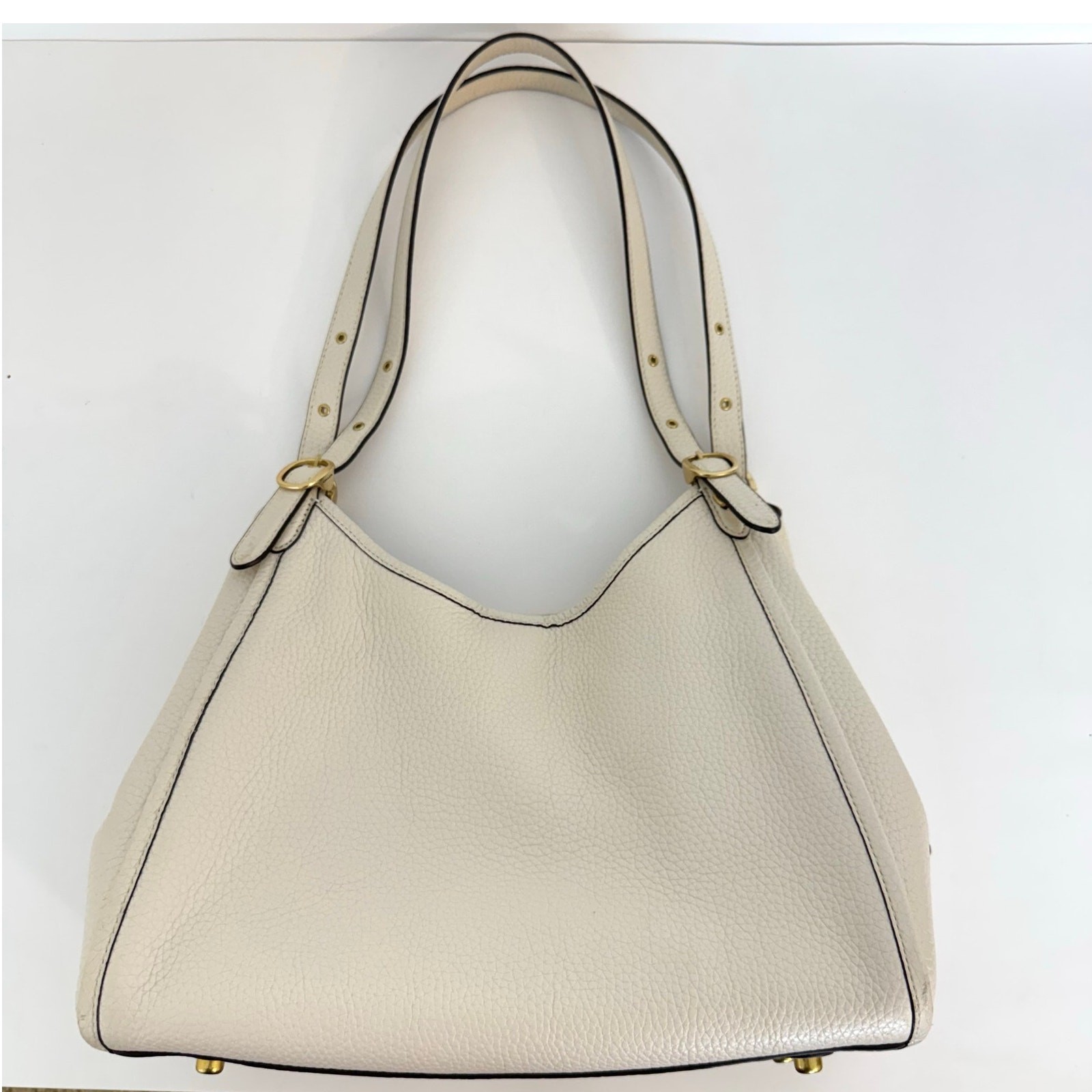 Coach Lori Shoulder Bag Refined Pebble Leather Chalk Off-White C4824