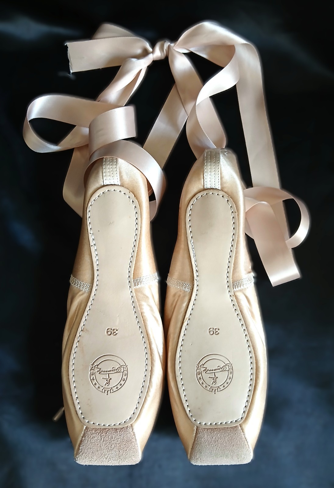 Ginwoody Pink Satin Ballet Pointe Toe Shoes Size 8.5 US 39 Euro