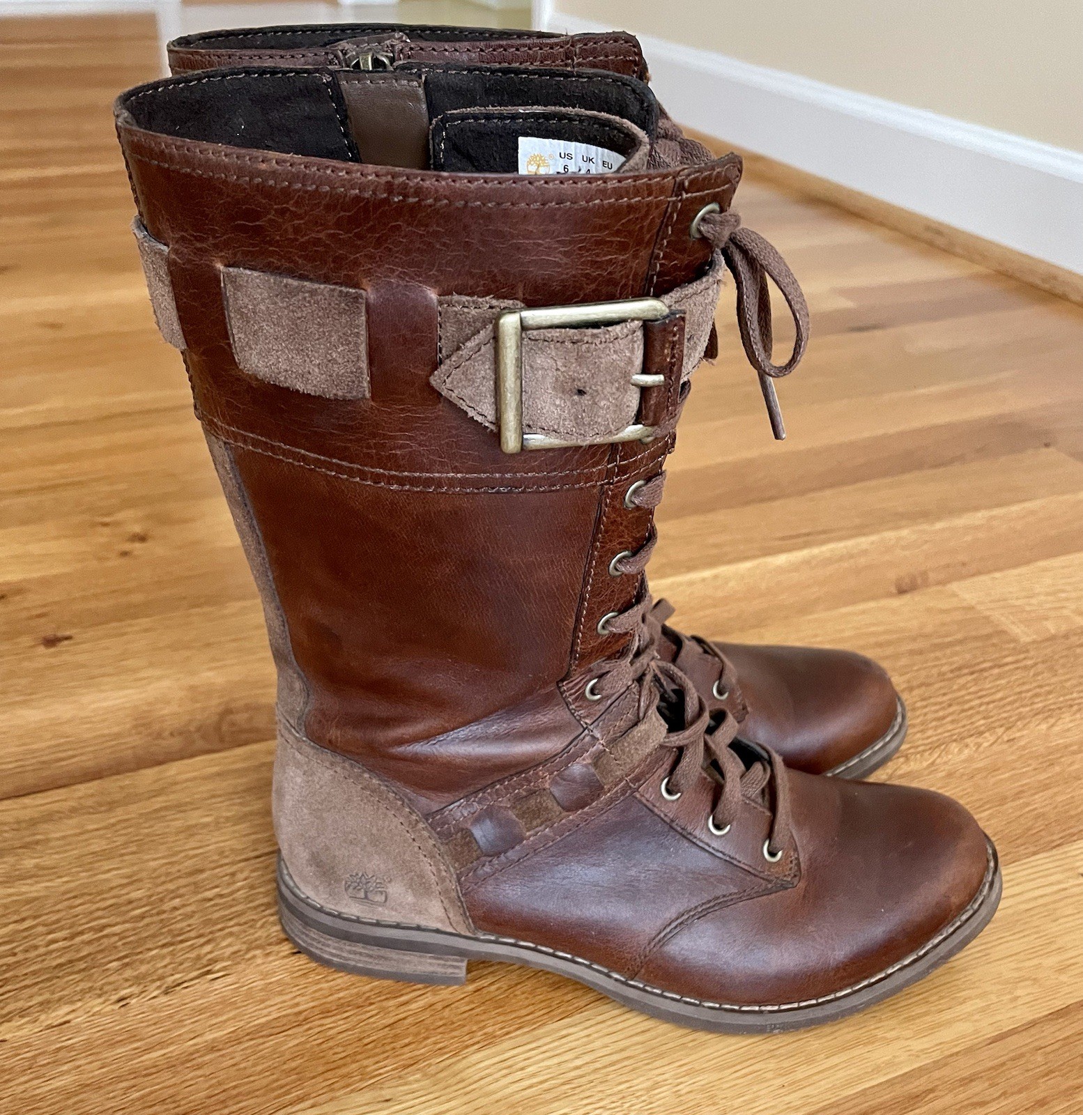 TIMBERLAND Earthkeepers Savin Hill Brown Full Zip Mid Calf Boots Size 6