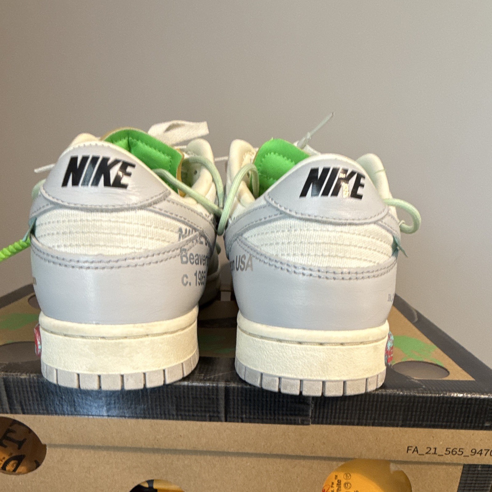 Nike Dunk Low Off-White White/Green Lot 07 of 50