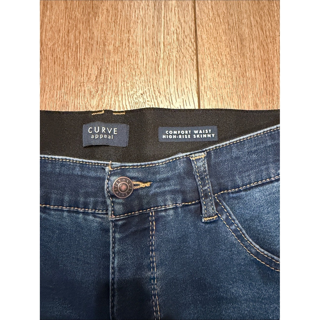 Curve Appeal Bundle (2) High Rise Skinny Jeans 14/32 Stretch Dark Wash