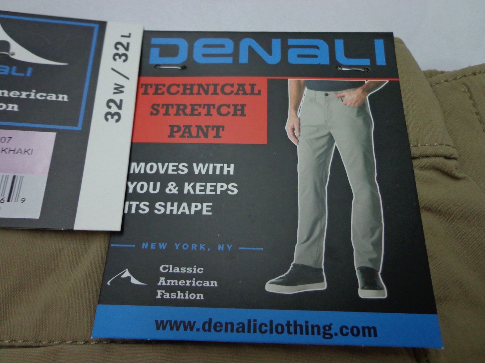 DENALI Delta Khaki Technical Stretch Pants Flex Waist 32/32 NEW MSRP $54