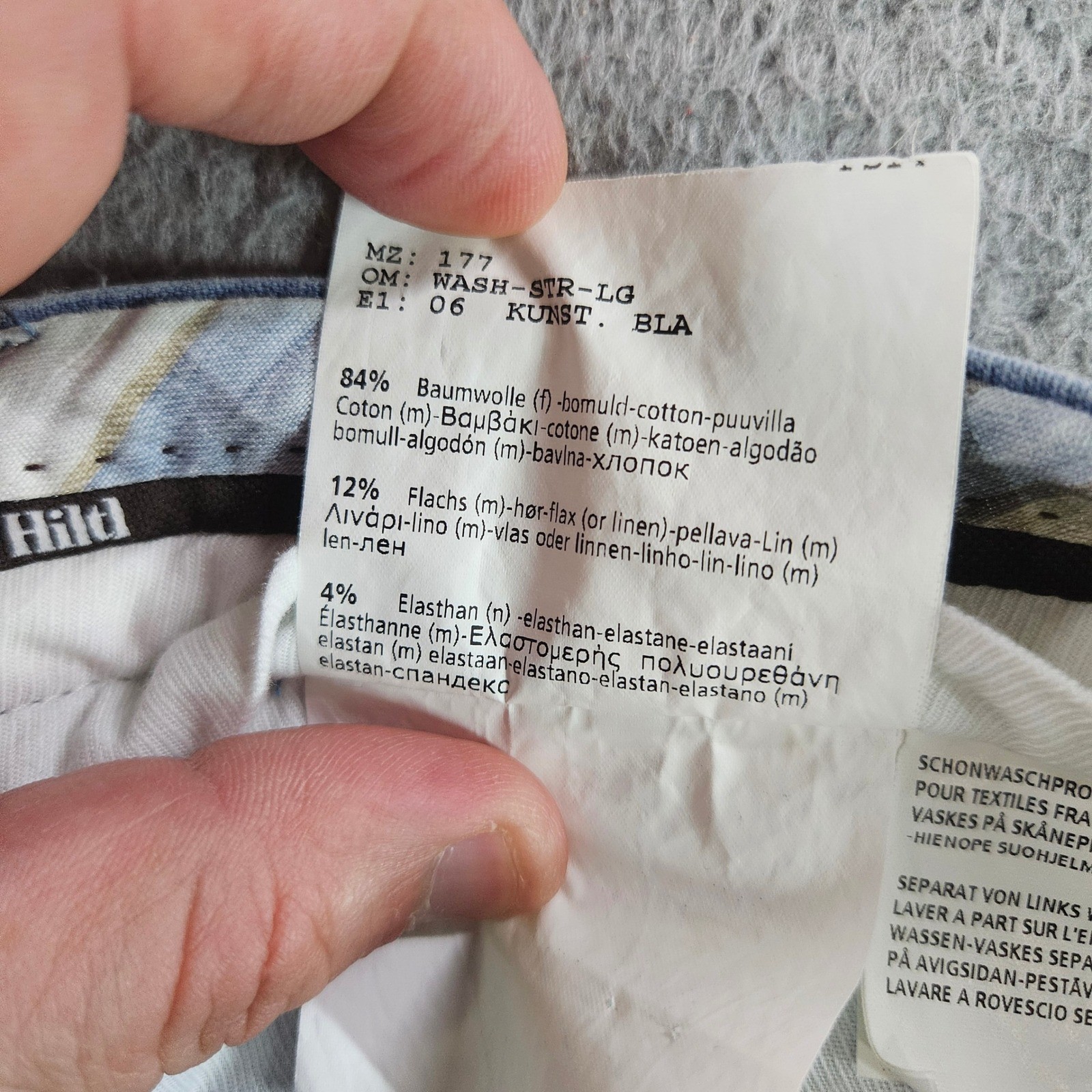Hiltl Darby-So Mens Blue Cotton Linen Blend Trousers Made in Germany 33×31