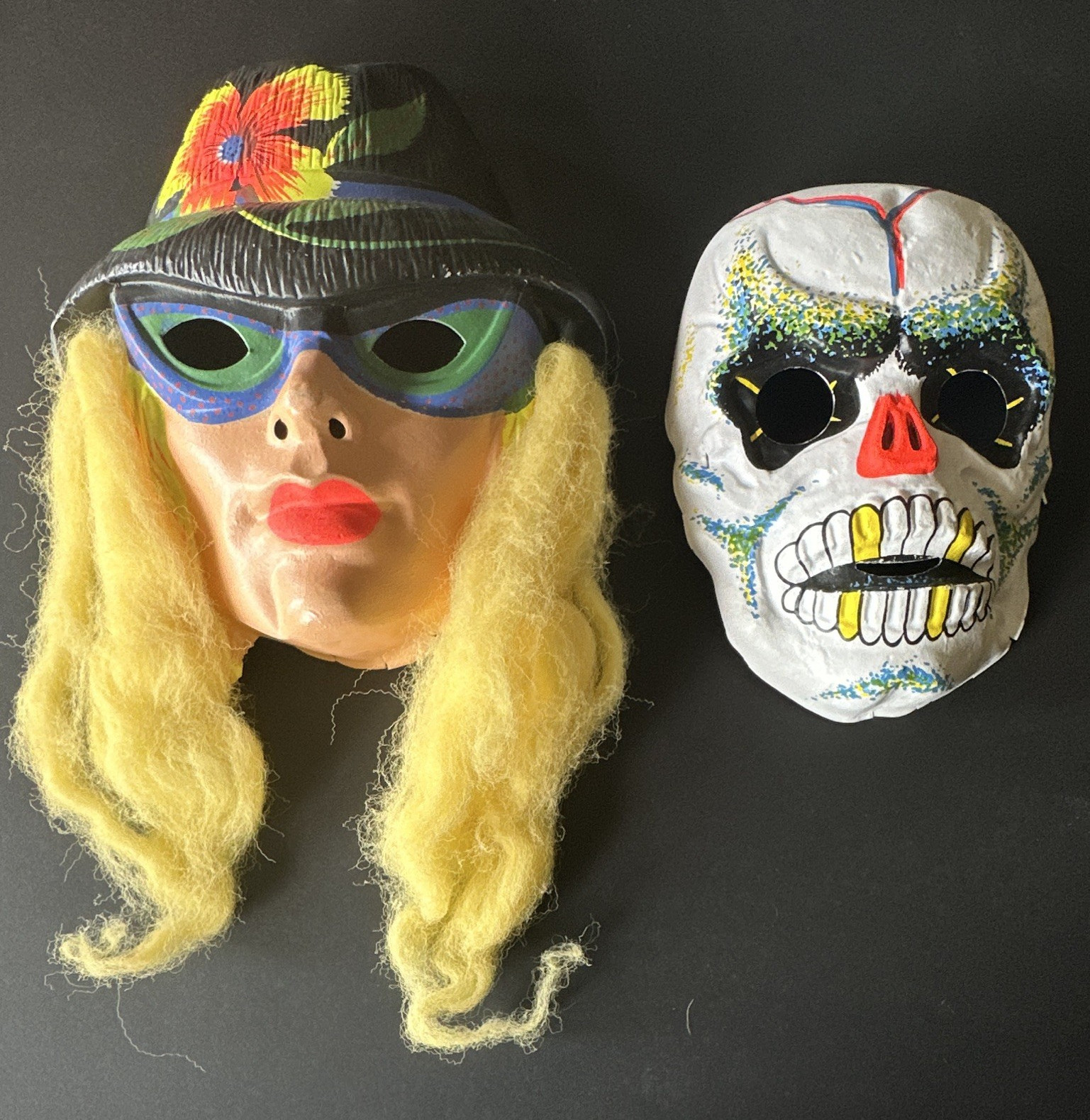 Lot of 2 Vintage Ben Cooper Halloween Masks Fair