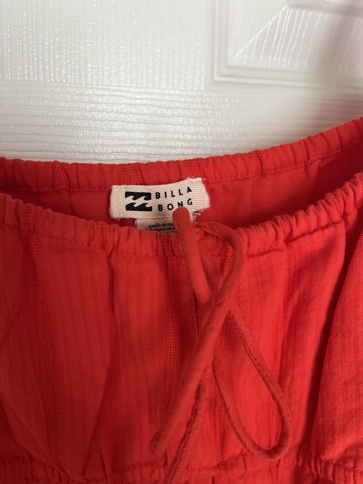 Billabong Red Aloha Maxi Dress Boho Gauze Lined Spaghetti Strap Large