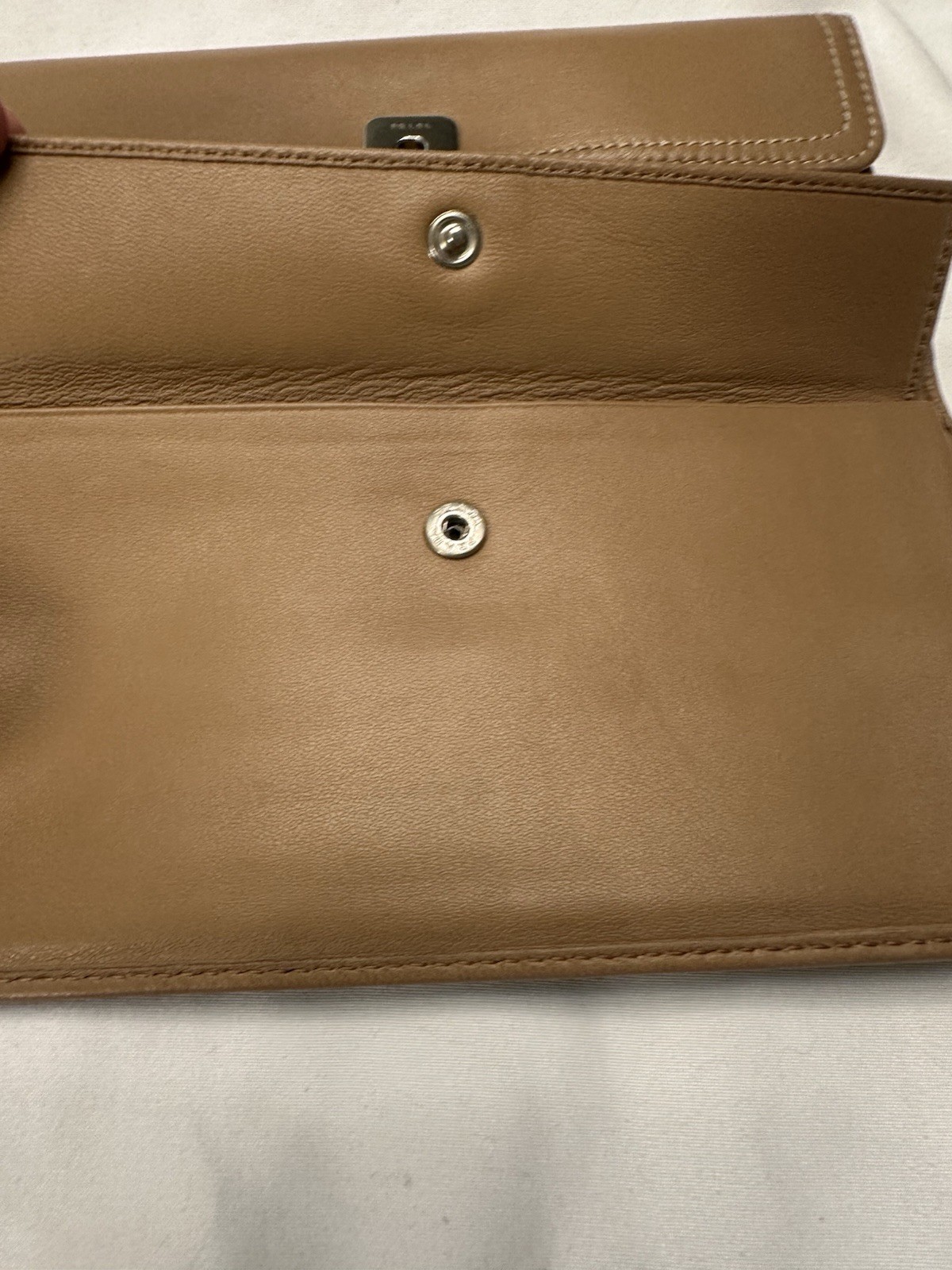 PRADA Beige Nappa Twist Lambskin Wallet with Box and Card Vintage Y2K 2003