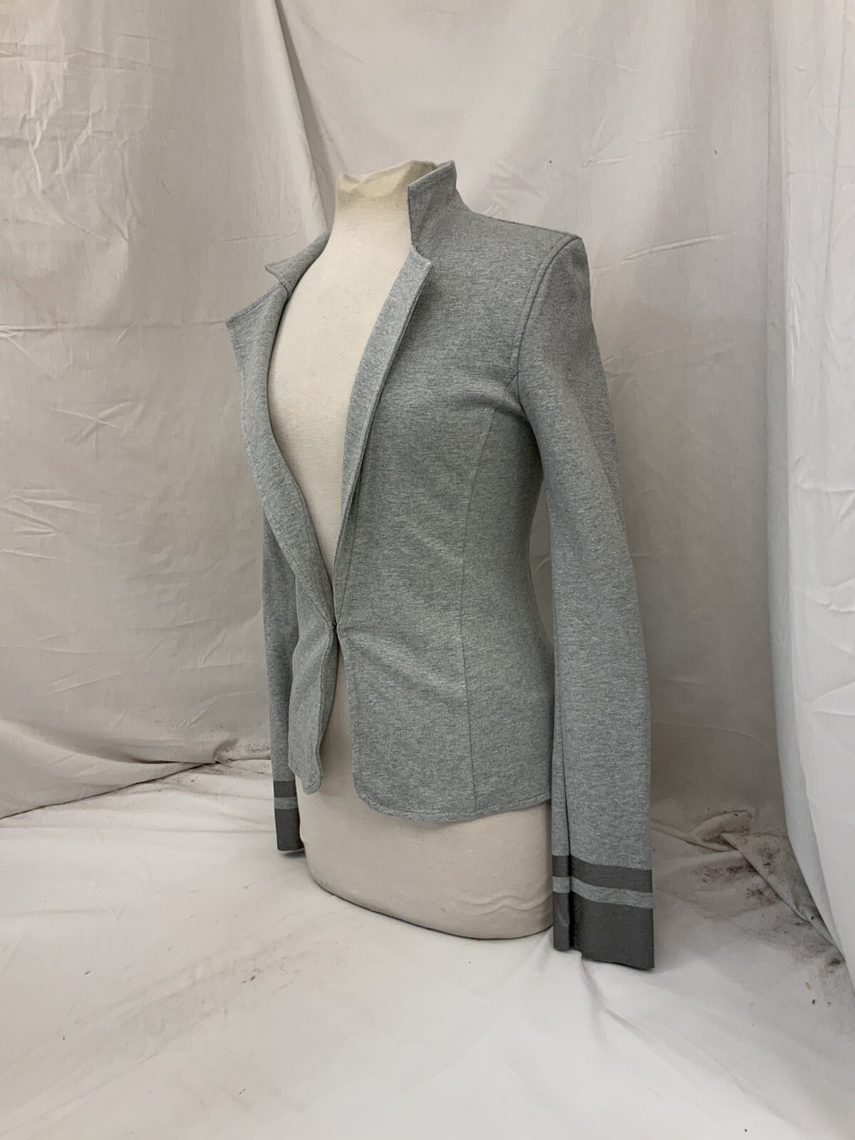 Three Dots Blazer Jacket M Women Gray Supima Modal Stretch USA YGI U1-328
