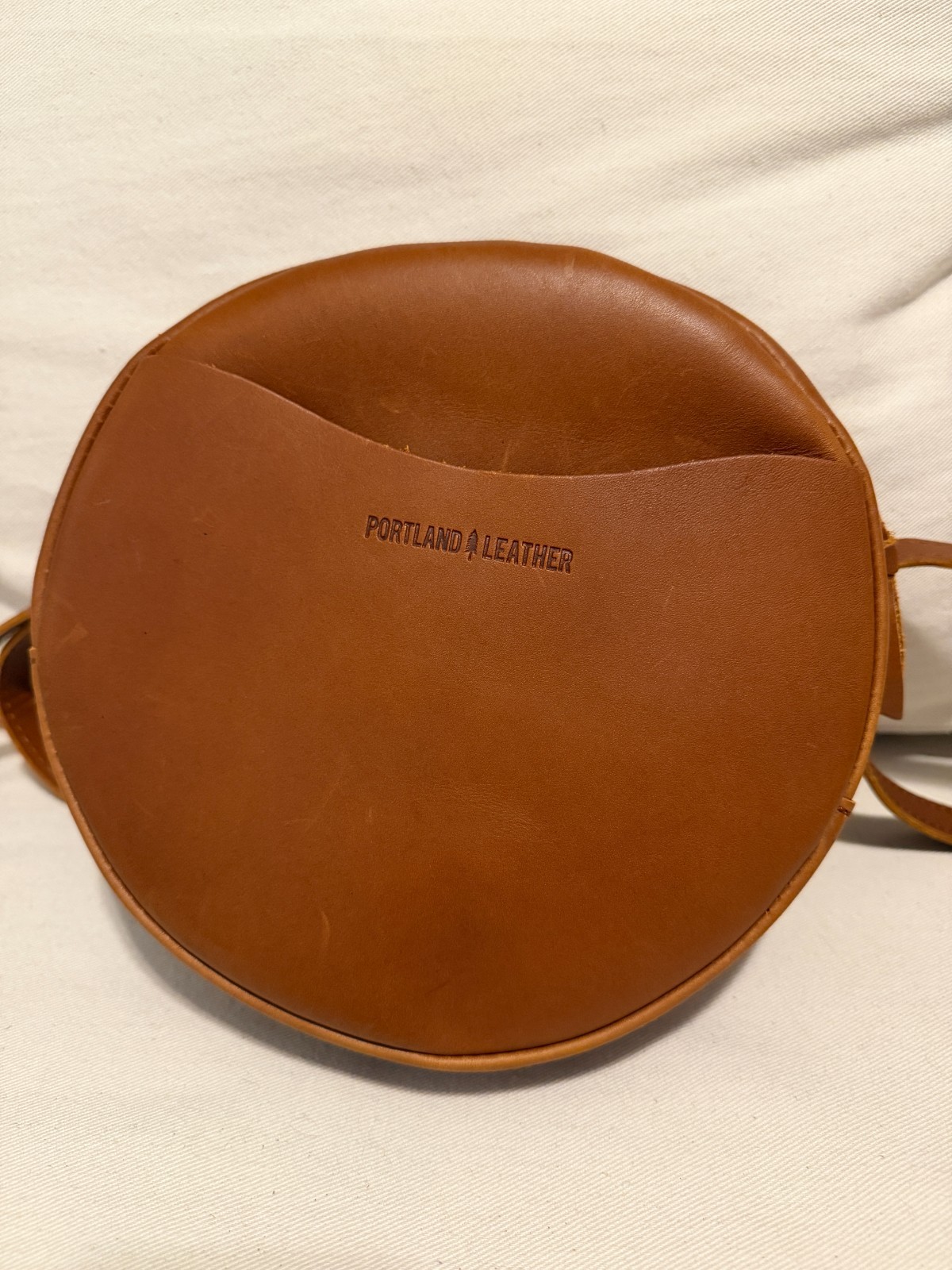 Portland Leather large circle bag * honey brown color * used