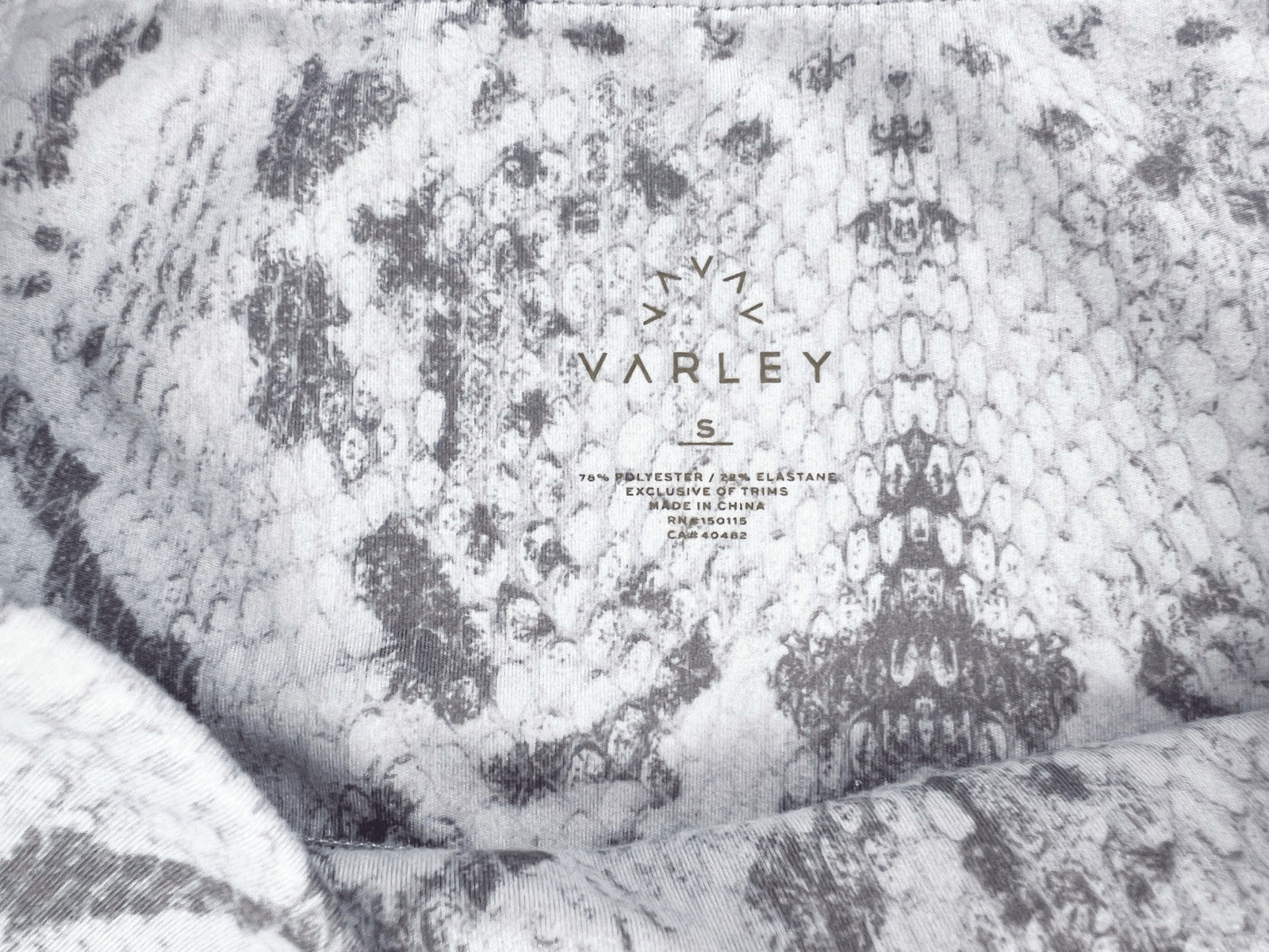 Varley Century 2.0 Leggings Taupe Grey Snakeskin 7/8 Length Size Small